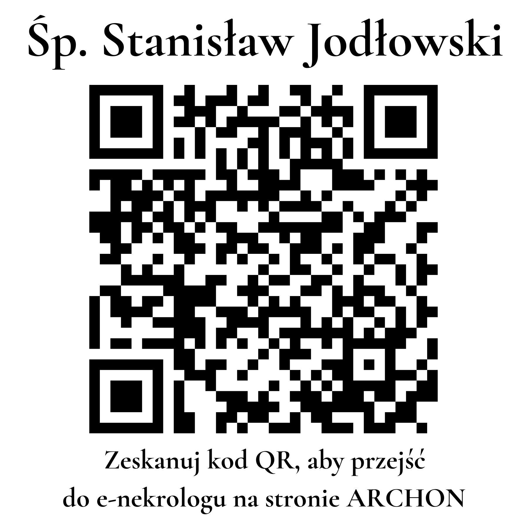 Kod QR do nekrologu Stanisław Jodłowski
