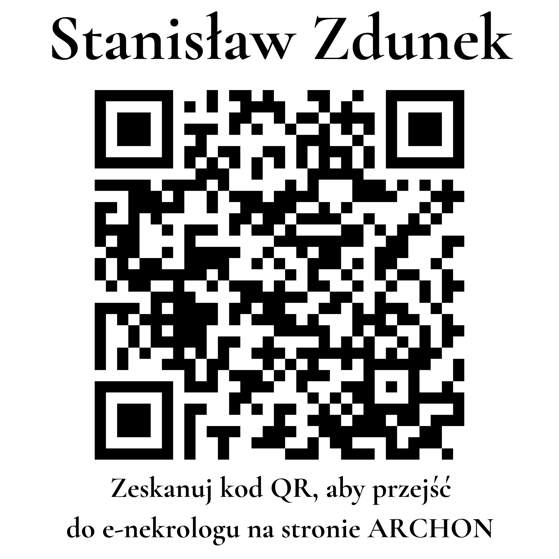 Kod QR do nekrologu Stanisław Zdunek