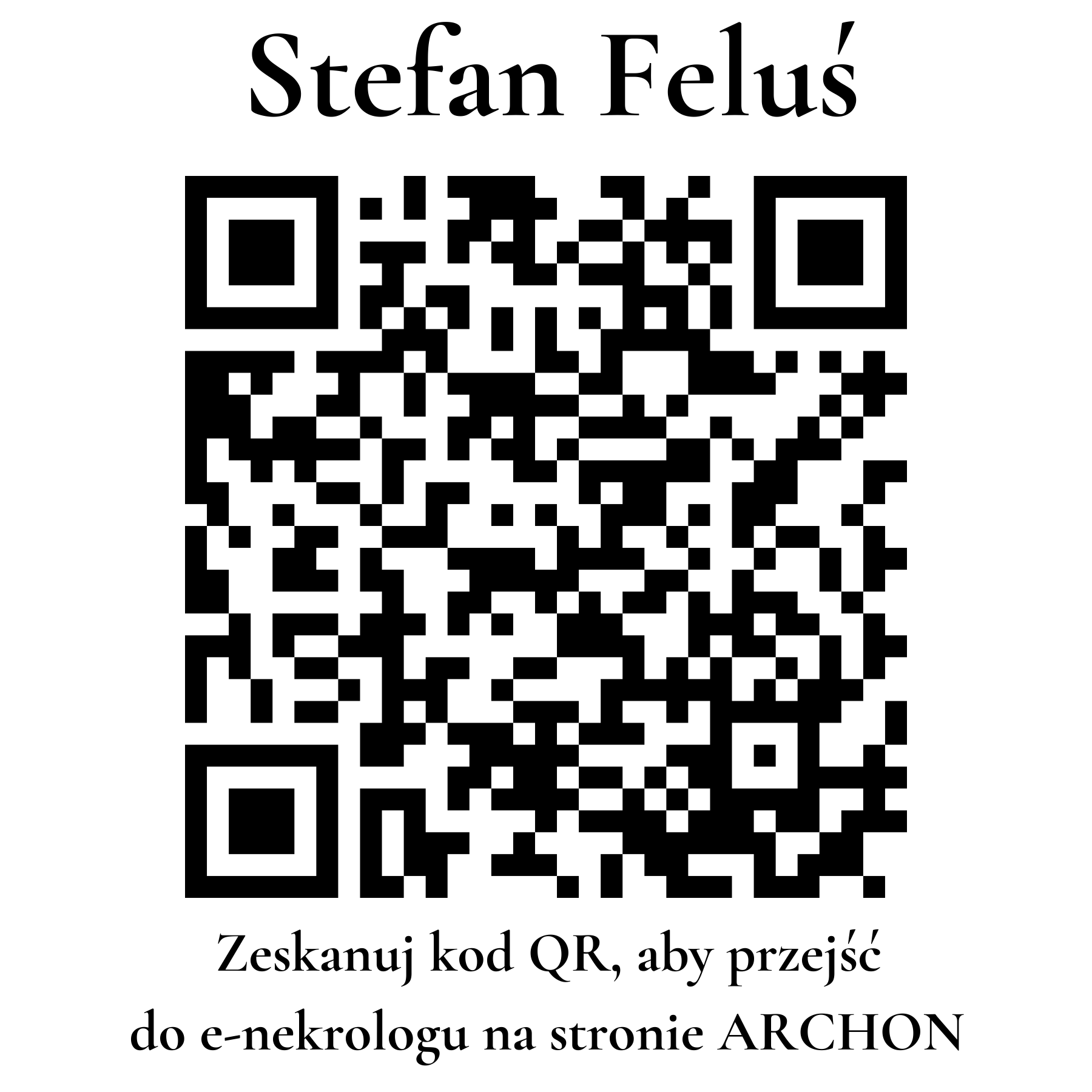 Kod QR do nekrologu Stefan Feluś