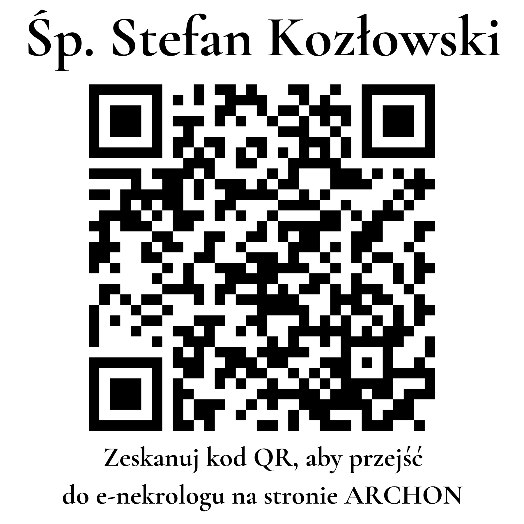 Kod QR do nekrologu Stefan Kozłowski