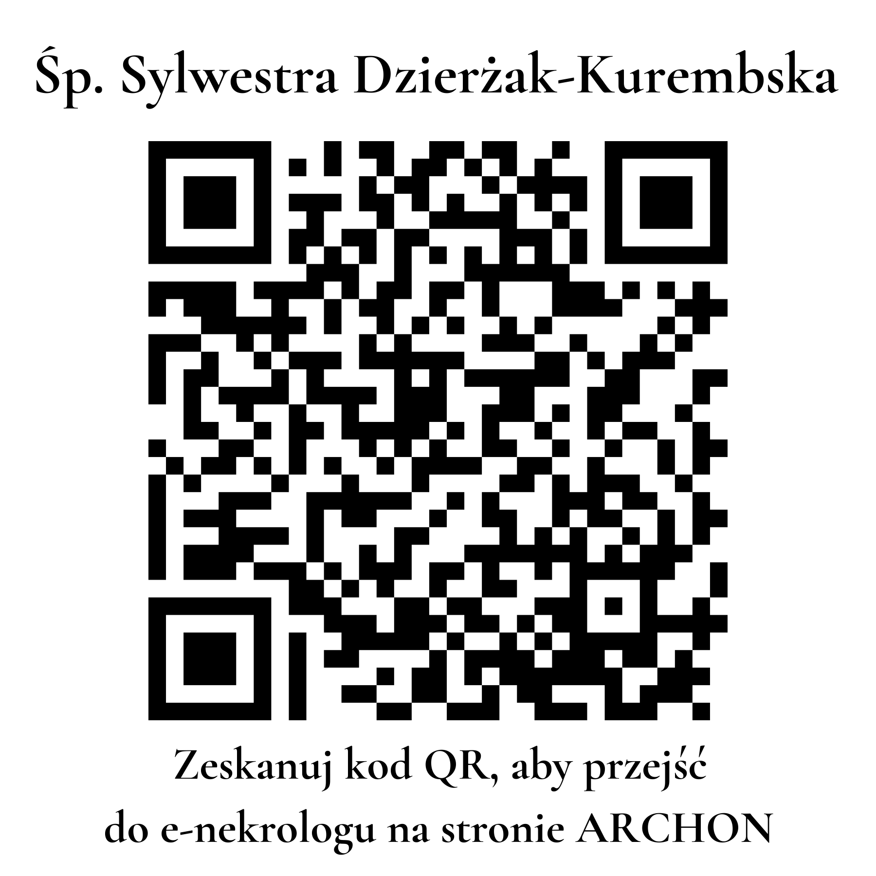 Kod QR do nekrologu Sylwestra Dzierżak-Kurembska