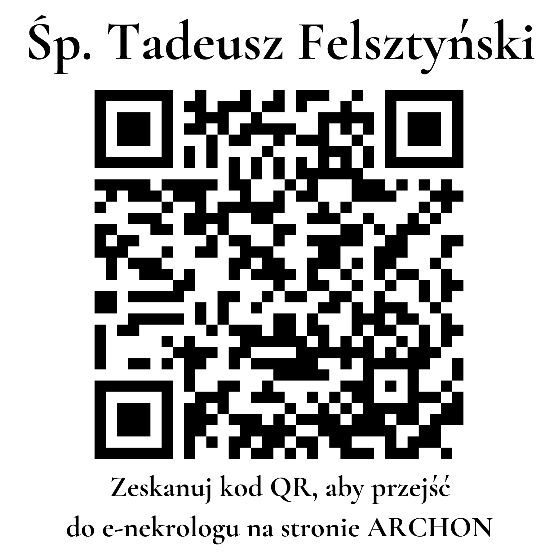 Kod QR do nekrologu Tadeusz Felsztyński