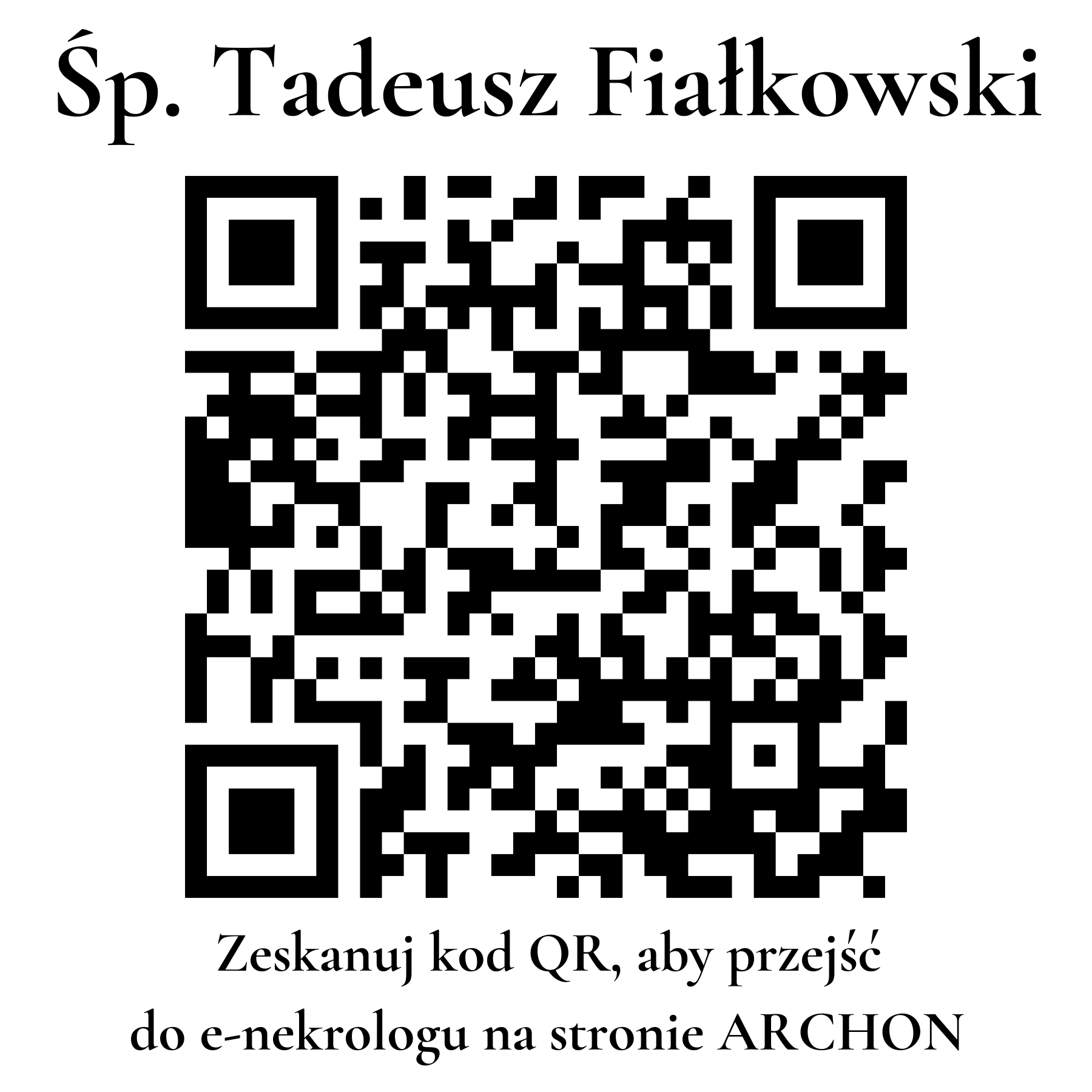 Kod QR do nekrologu Tadeusz Fiałkowski
