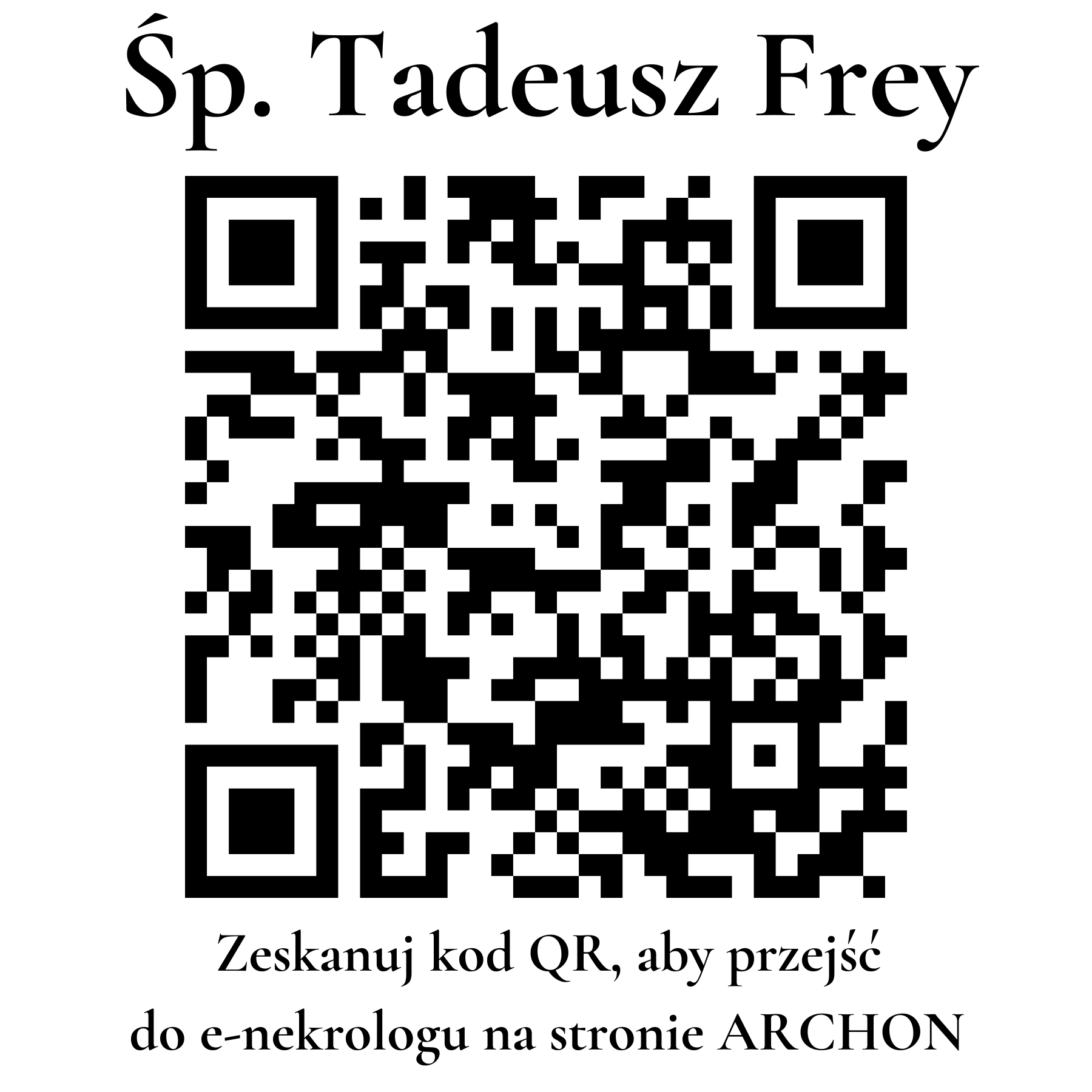 Kod QR do nekrologu Tadeusz Frey