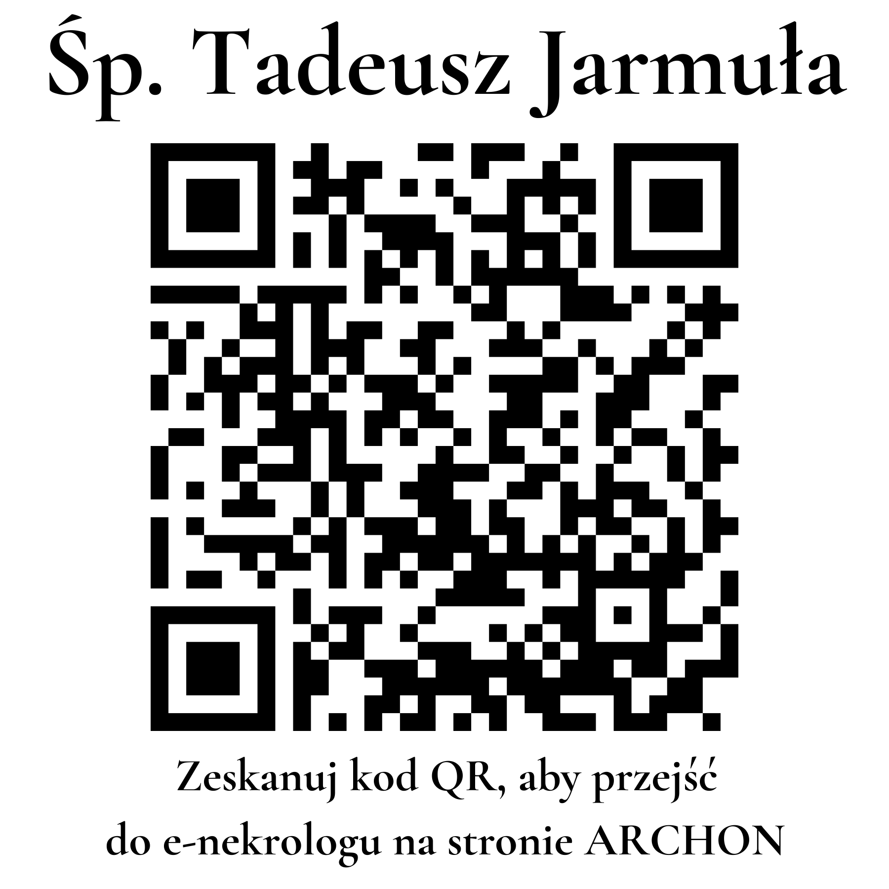Kod QR do nekrologu Tadeusz Jarmuła