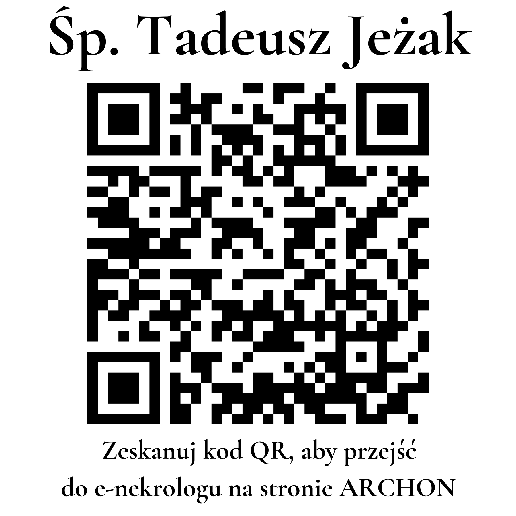 Kod QR do nekrologu Tadeusz Jeżak