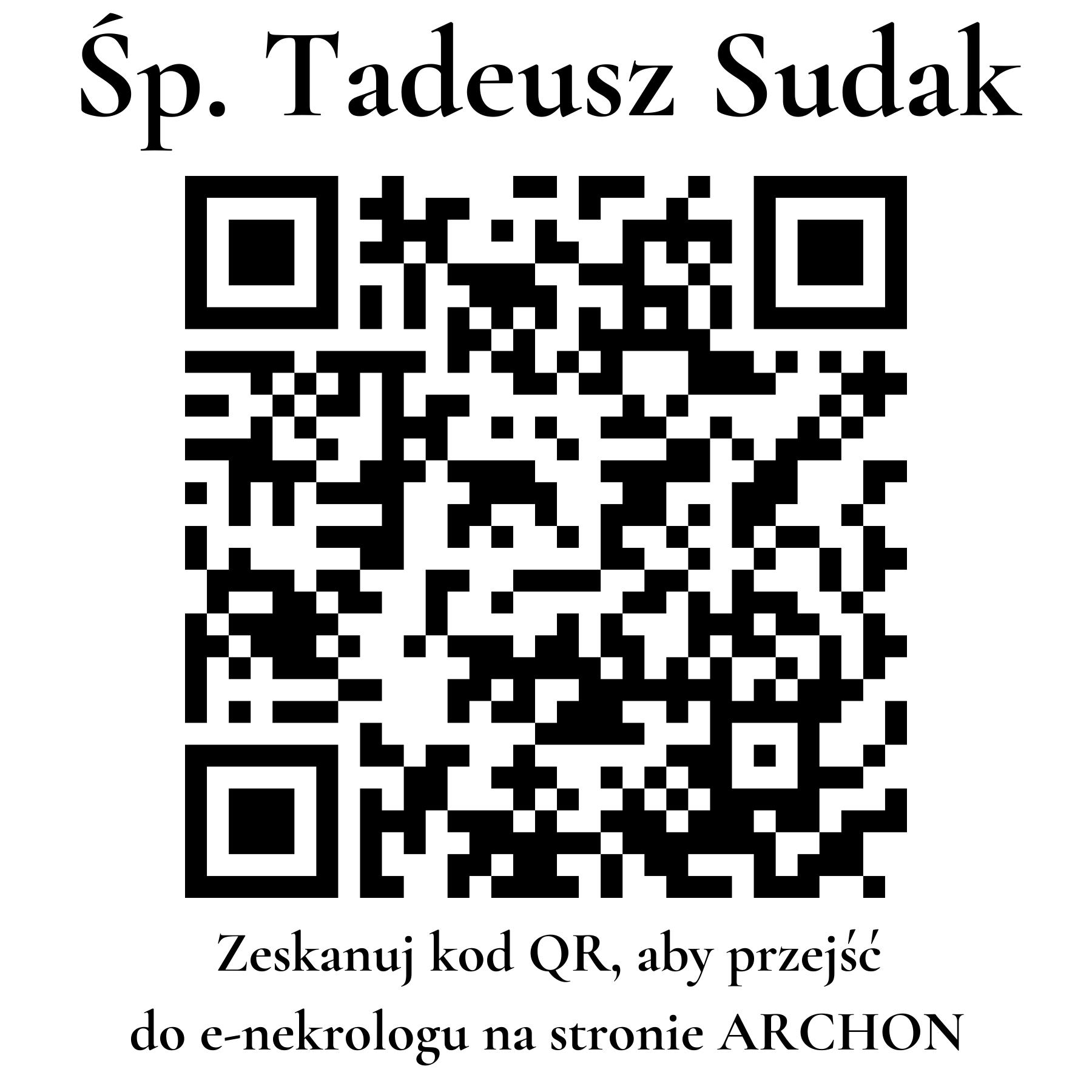 Kod QR do nekrologu Tadeusz Sudak Kod QR do nekrologu Tadeusz Sudak