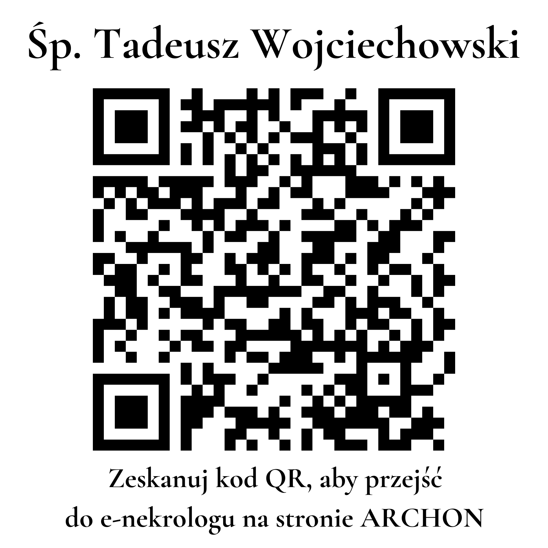 Kod QR do nekrologu Tadeusz Wojciechowski