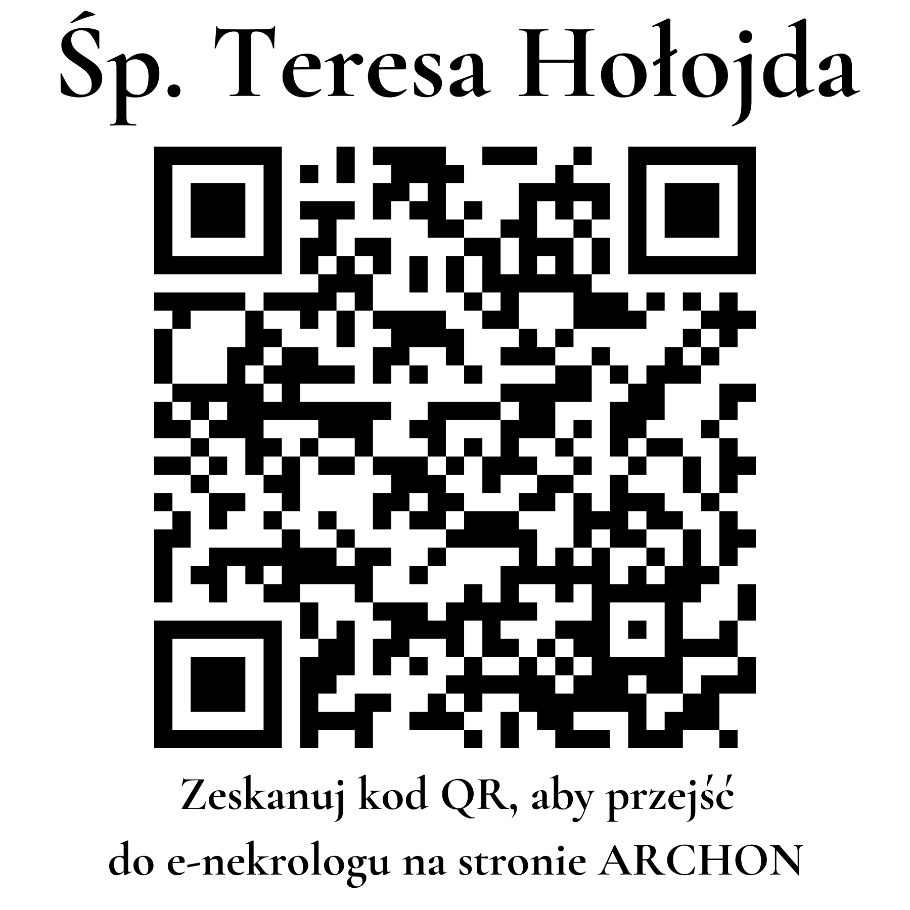 Kod QR do nekrologu Teresa Hołojda