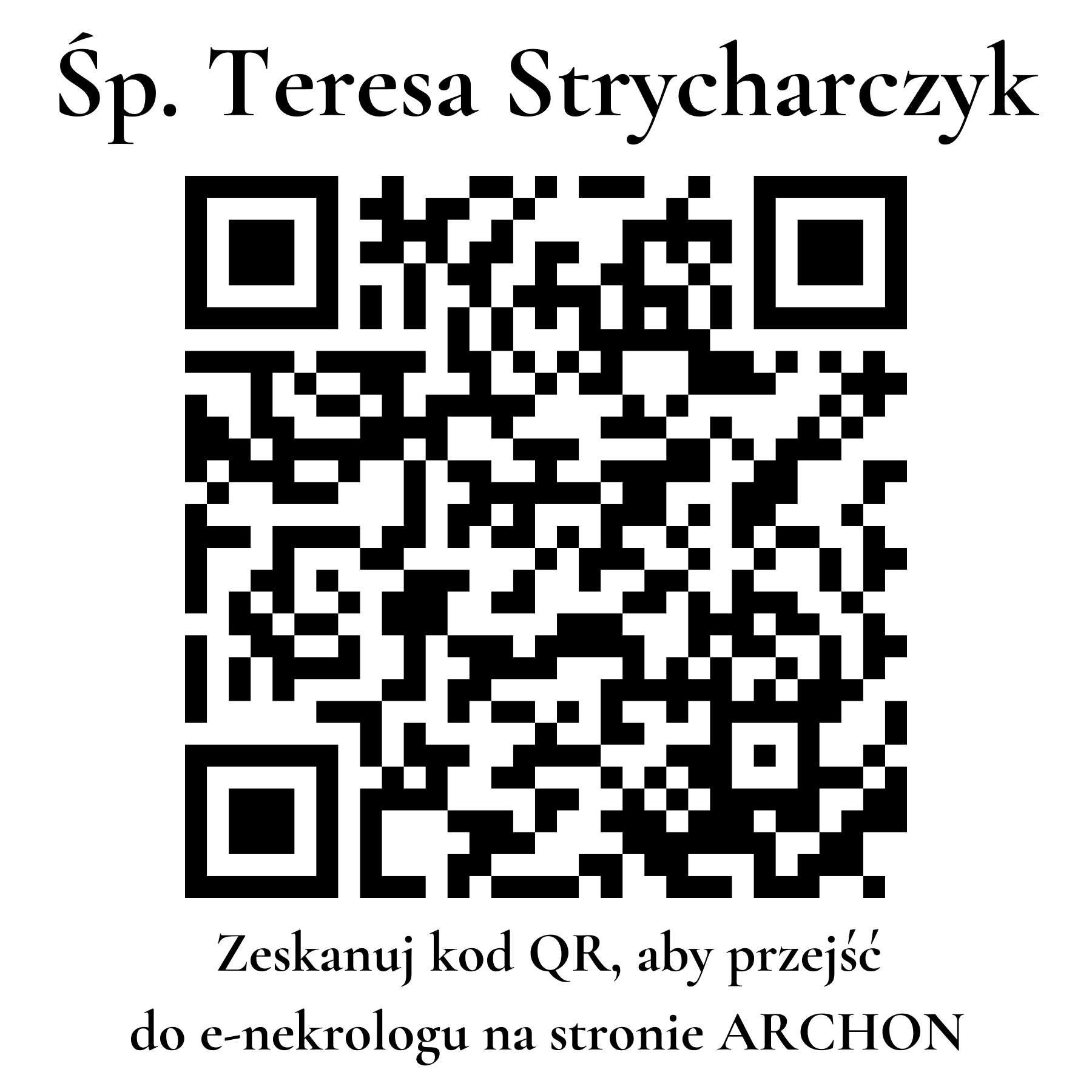 Kod QR do nekrologu Teresa Strycharczyk