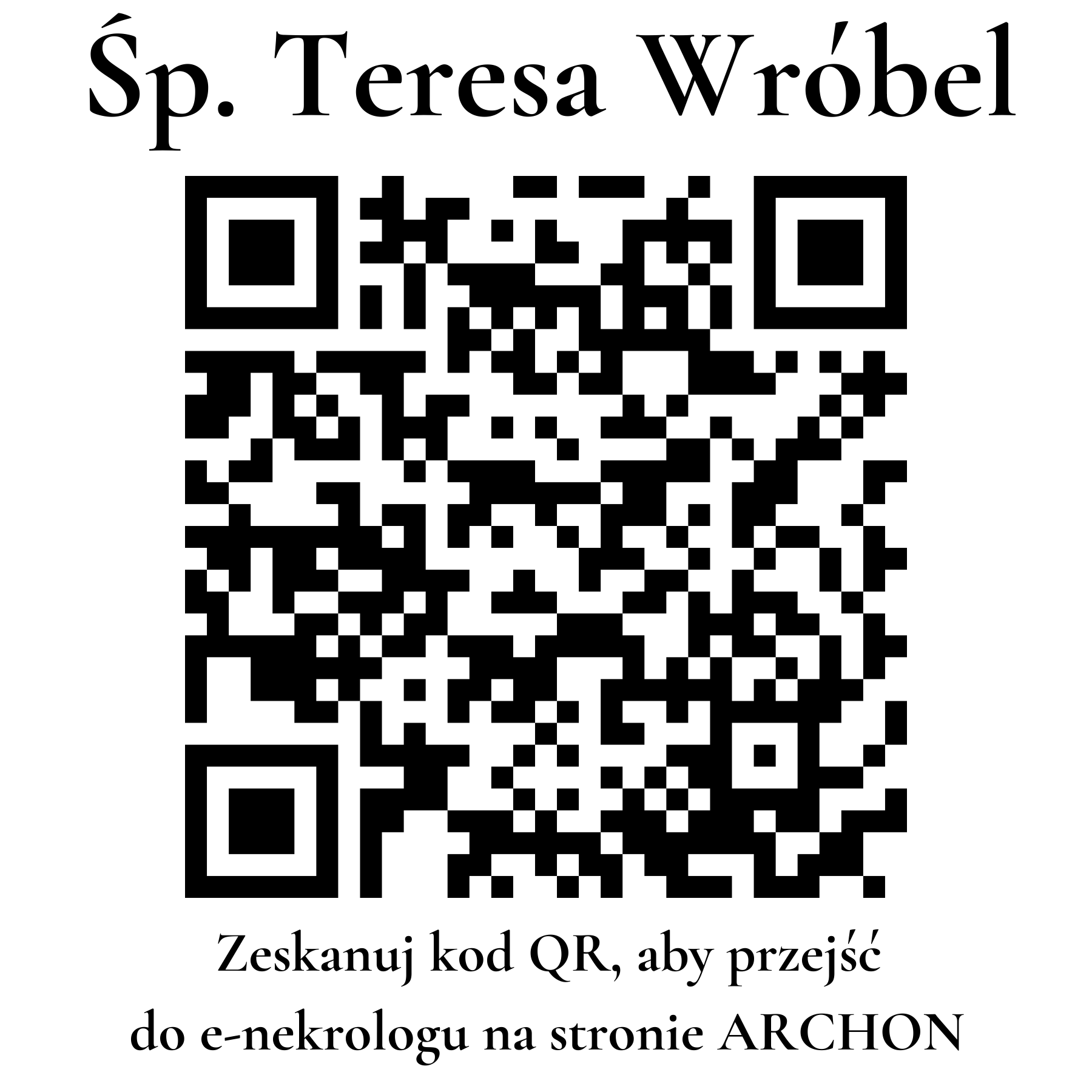 Kod QR do nekrologu Teresa Wróbel
