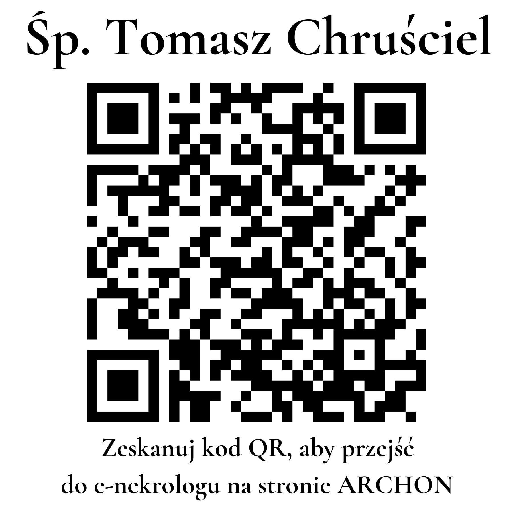 Kod QR do nekrologu Tomasz Chruściel