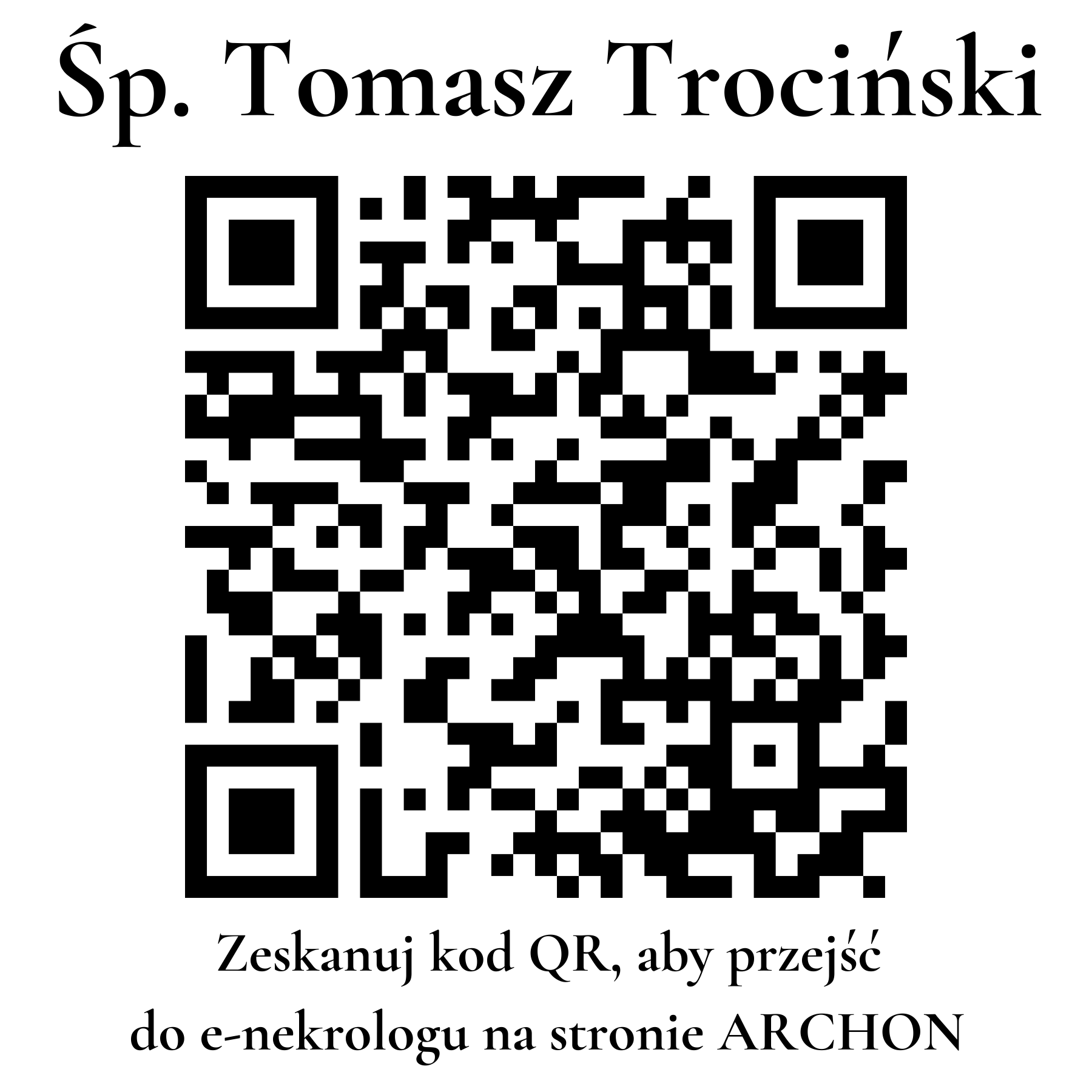 Kod QR do nekrologu Tomasz Trociński