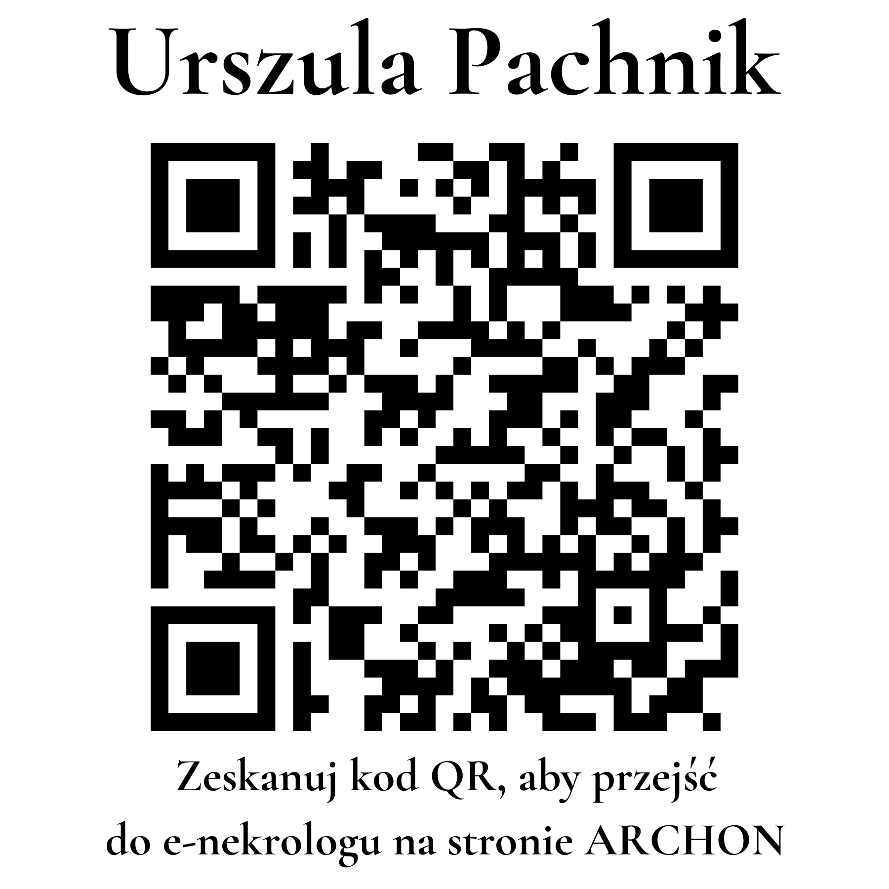 Kod QR do nekrologu Urszula Pachnik