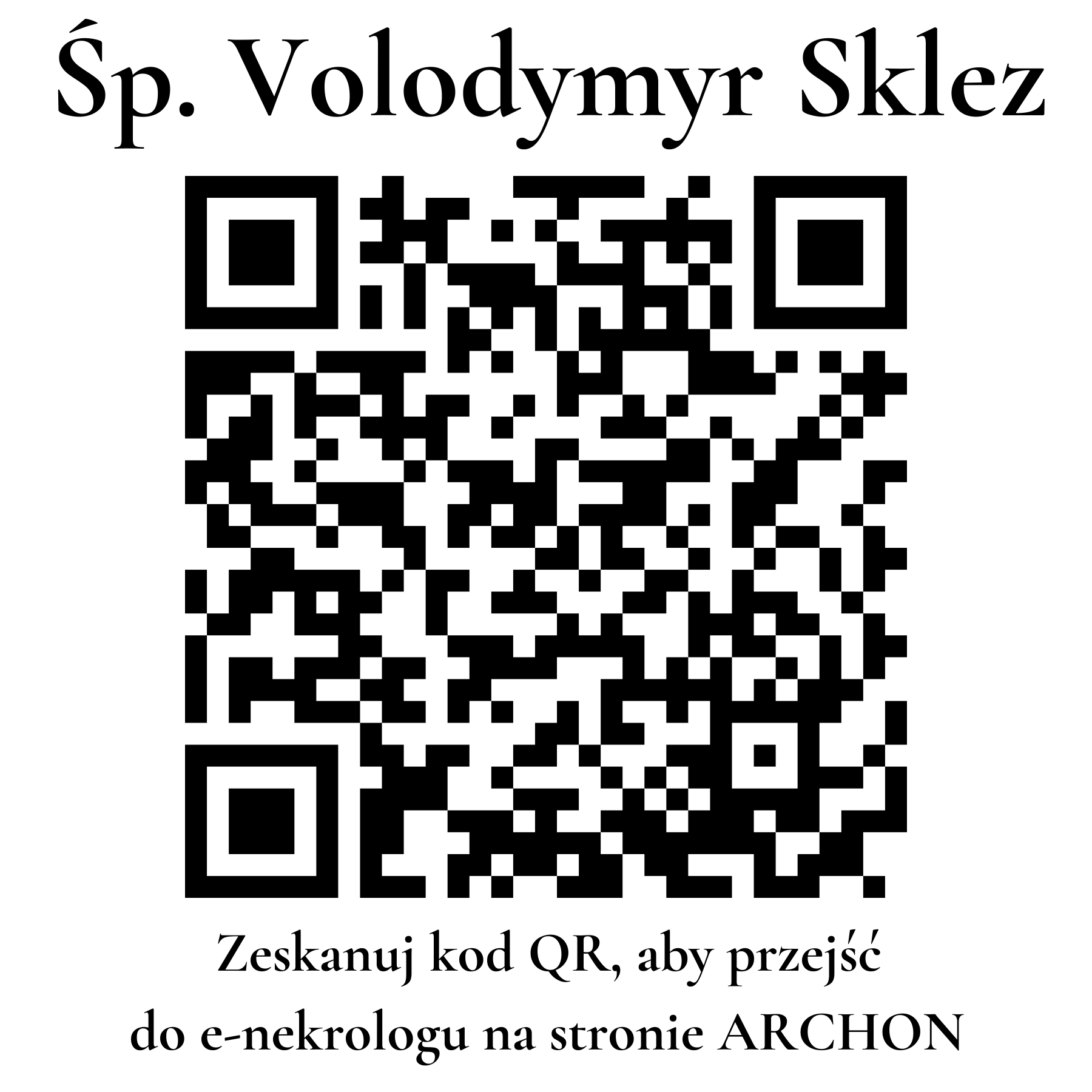 Kod QR do nekrologu Volodymyr Sklez