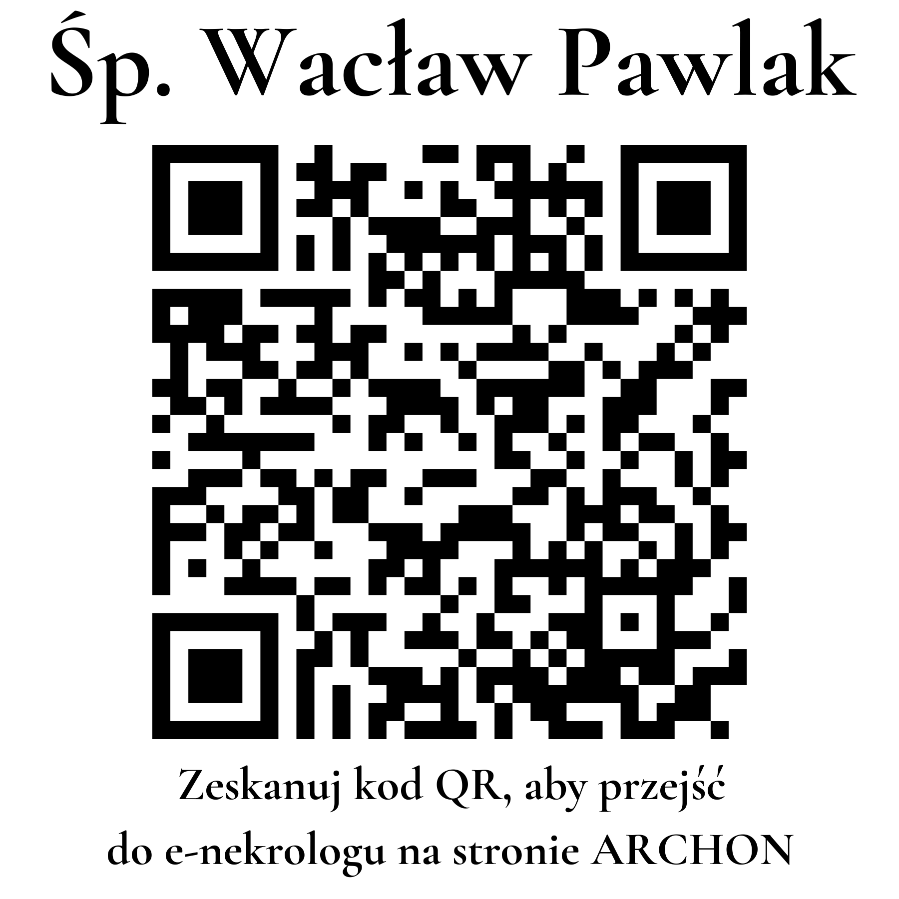 Kod QR do nekrologu Wacław Pawlak