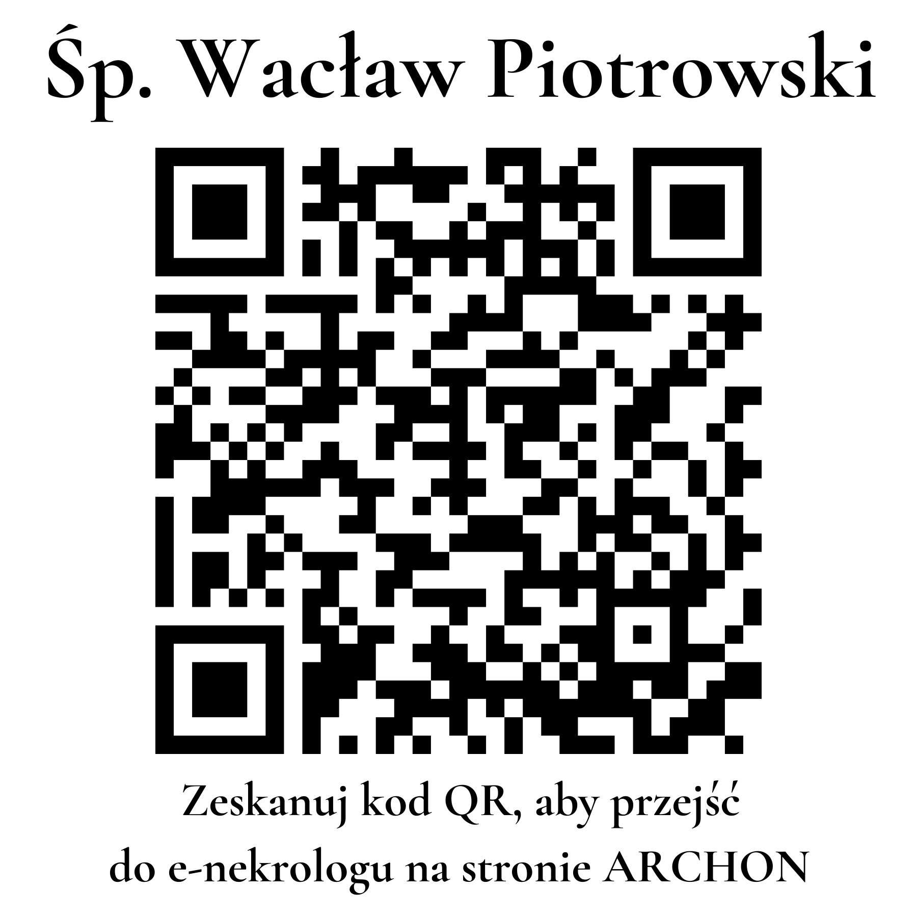 Kod QR do nekrologu Wacław Piotrowski