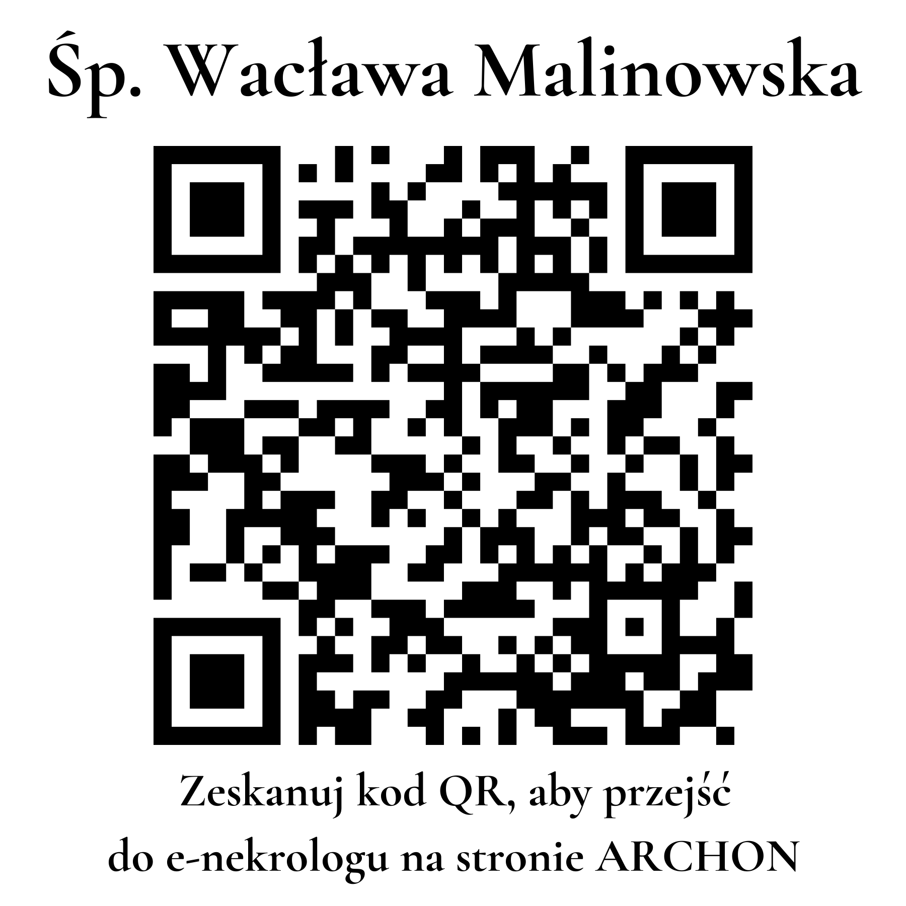 Kod QR do nekrologu Wacława Malinowska