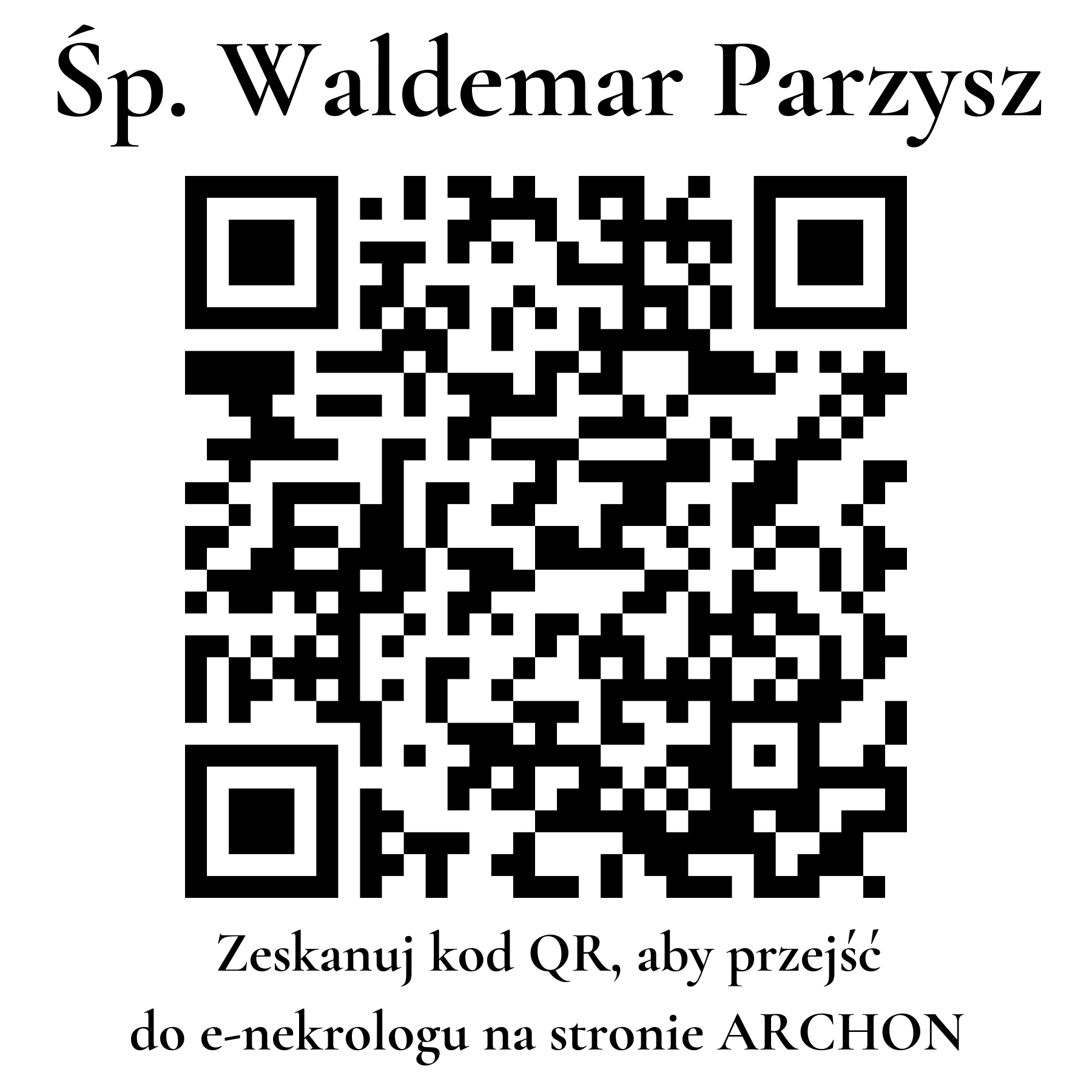 Kod QR do nekrologu Waldemar Parzysz