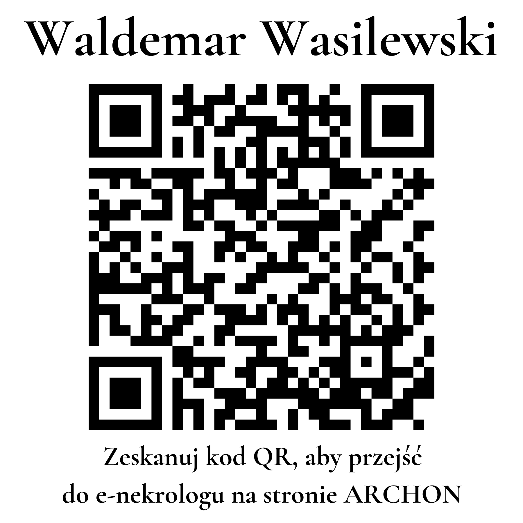 Kod QR do nekrologu Waldemar Wasilewski
