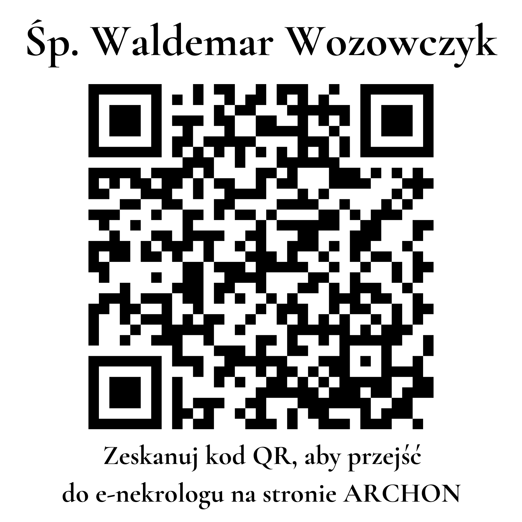 Kod QR do nekrologu Waldemar Wozowczyk