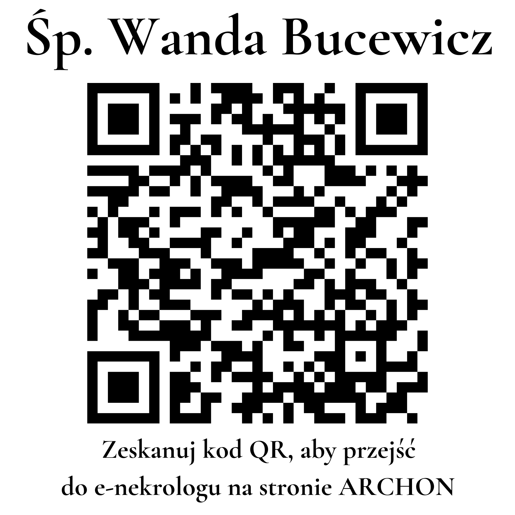 Kod QR do nekrologu Wanda Bucewicz