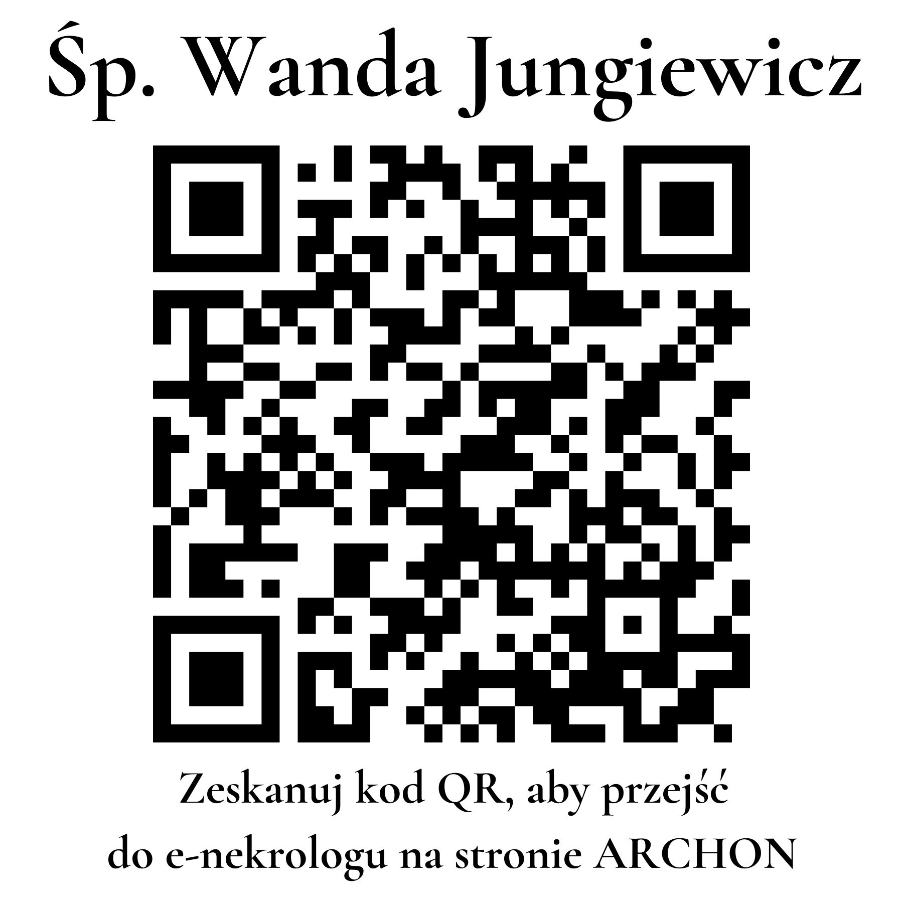 Kod QR do nekrologu Wanda Jungiewicz