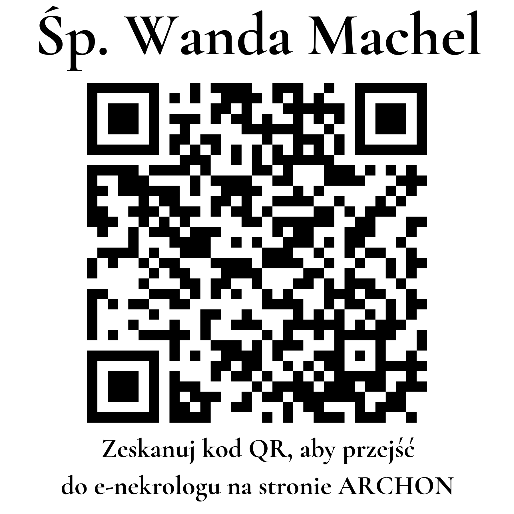Kod QR do nekrologu Wanda Machel