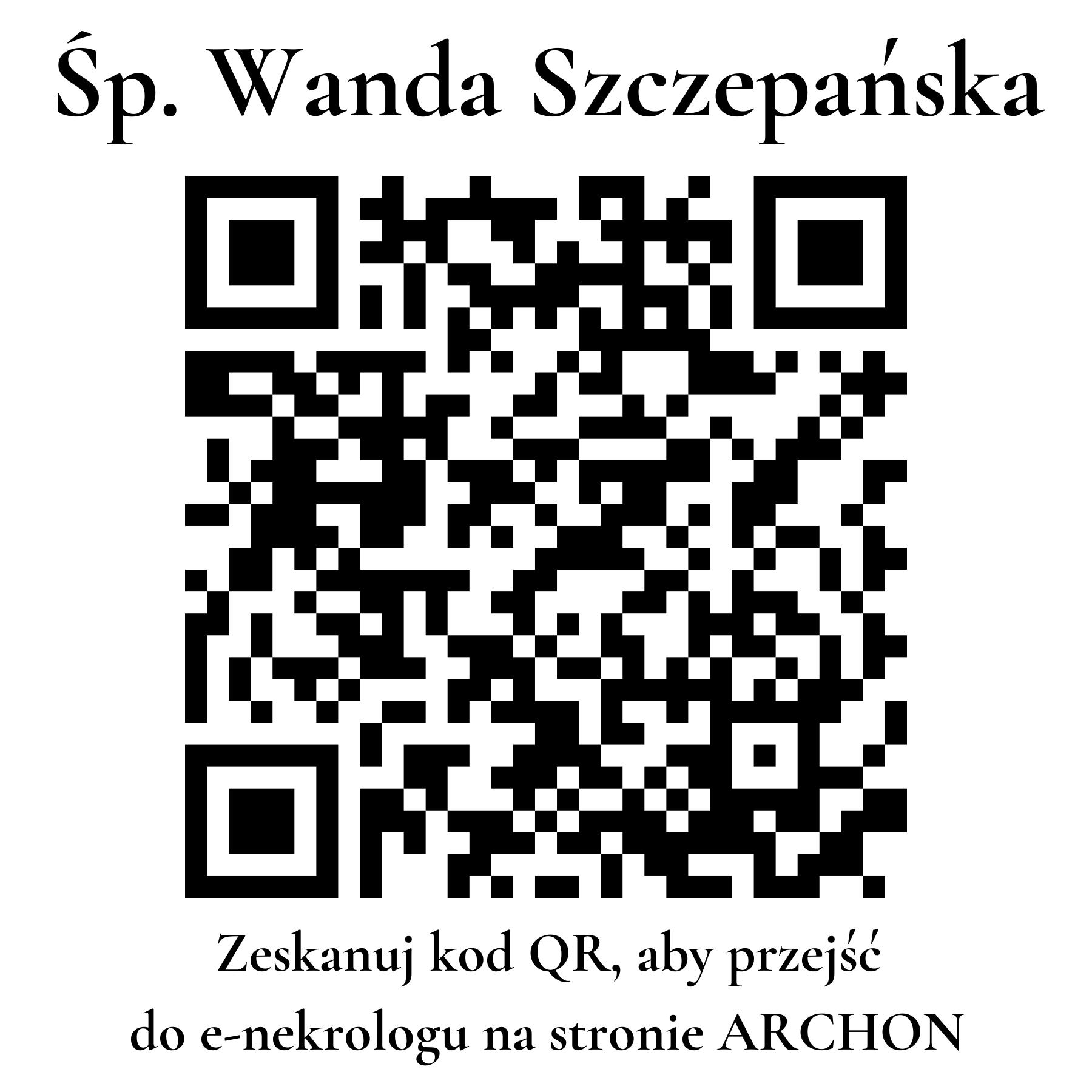 Kod QR do nekrologu Wanda Szczepańska