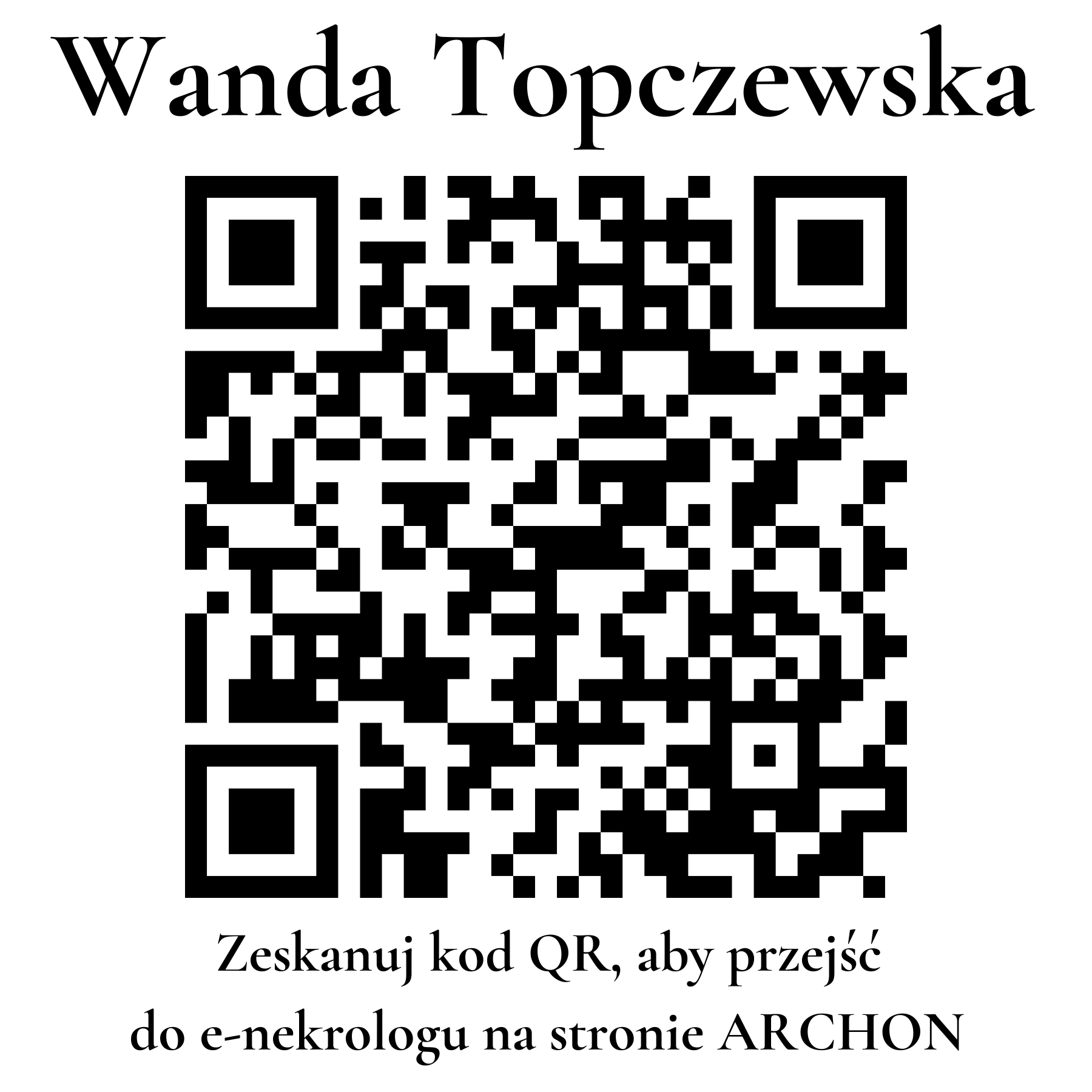 Kod QR do nekrologu Wanda Topczewska