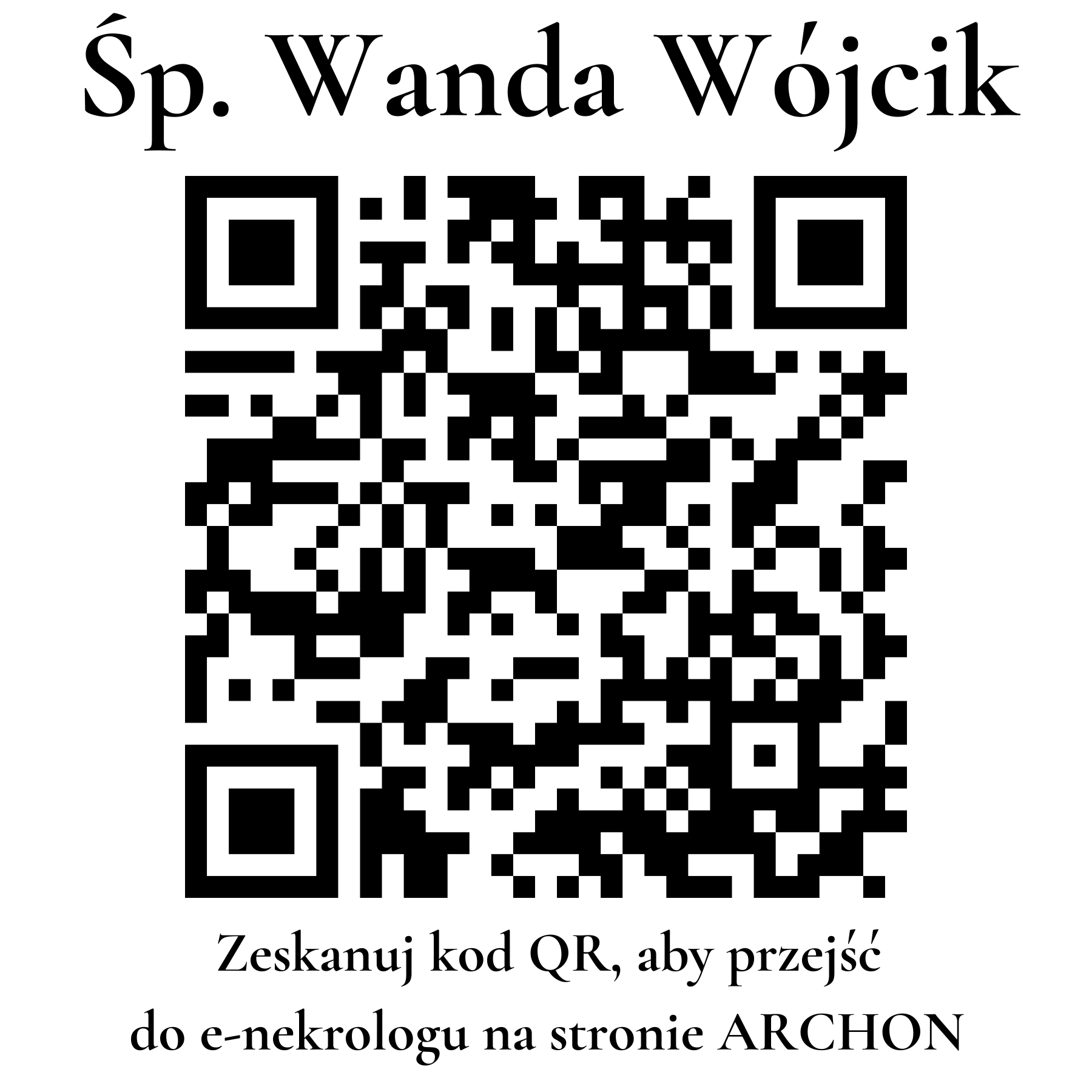 Kod QR do nekrologu Wanda Wójcik