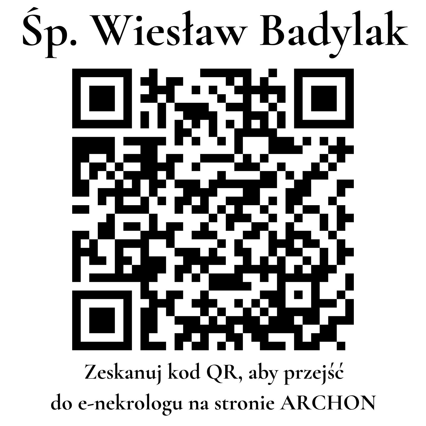 Kod QR do nekrologu Wiesław Badylak