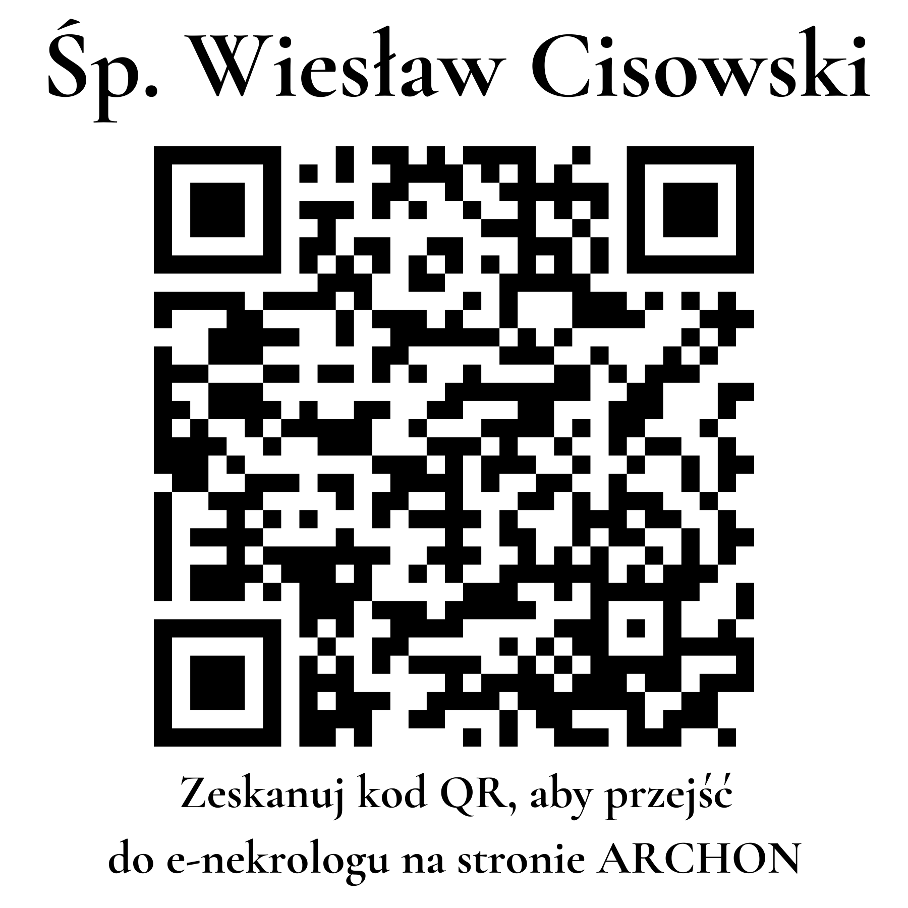 Kod QR do nekrologu Wiesław Cisowski