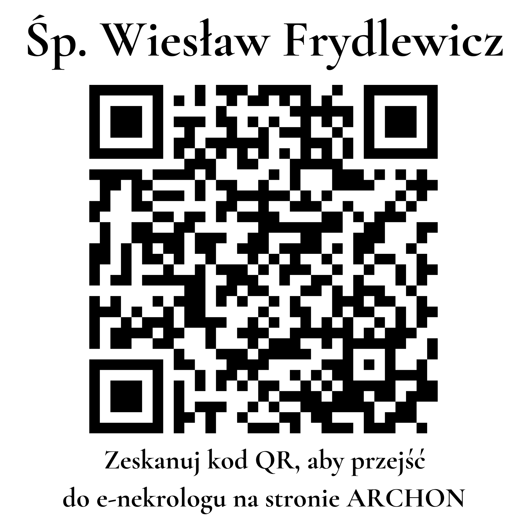 Kod QR do nekrologu Wiesław Frydlewicz