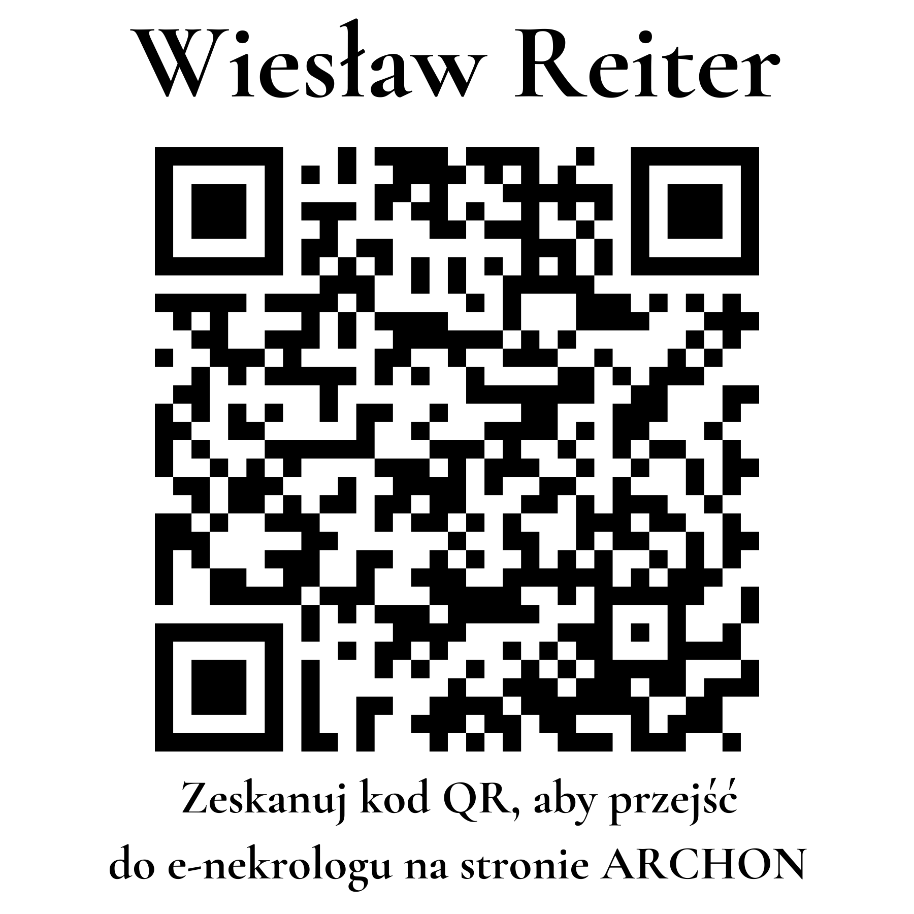 Kod QR do nekrologu Wiesław Reiter
