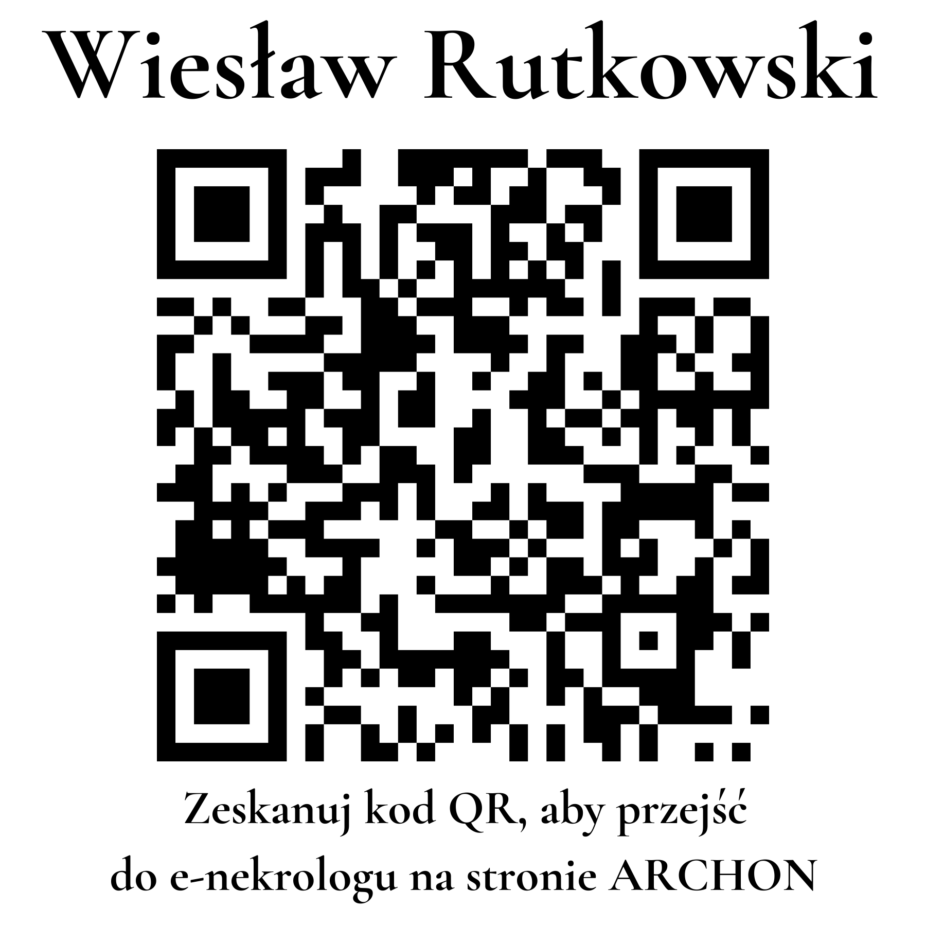 Kod QR do nekrologu Wiesław Rutkowski