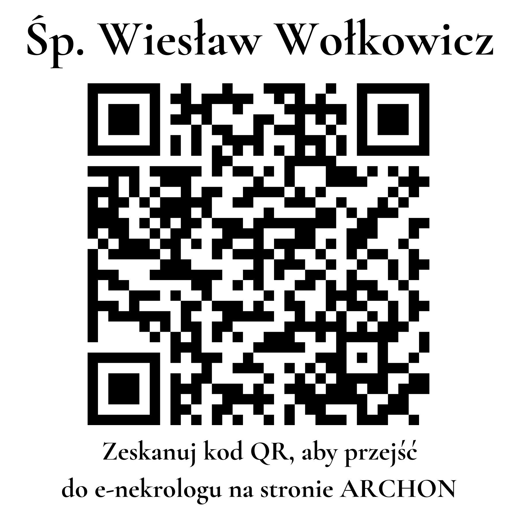 Kod QR do nekrologu Wiesław Wołkowicz