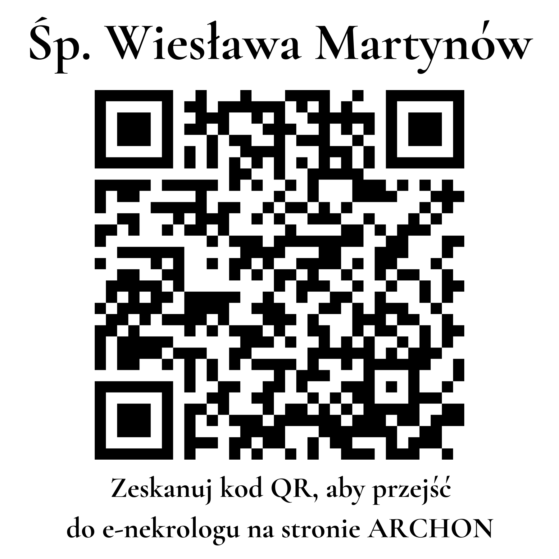 Kod QR do nekrologu Wiesława Martynów