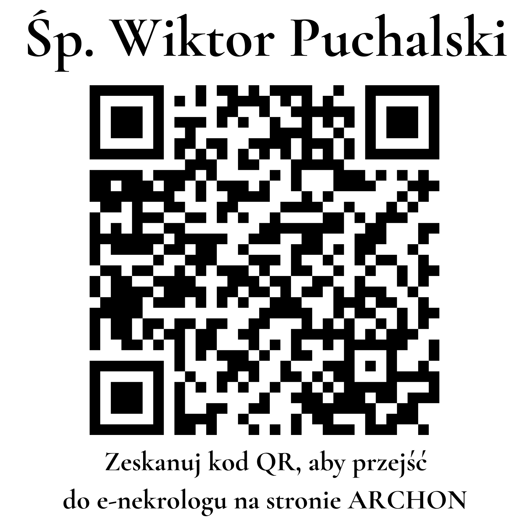 Kod QR do nekrologu Wiktor Puchalski