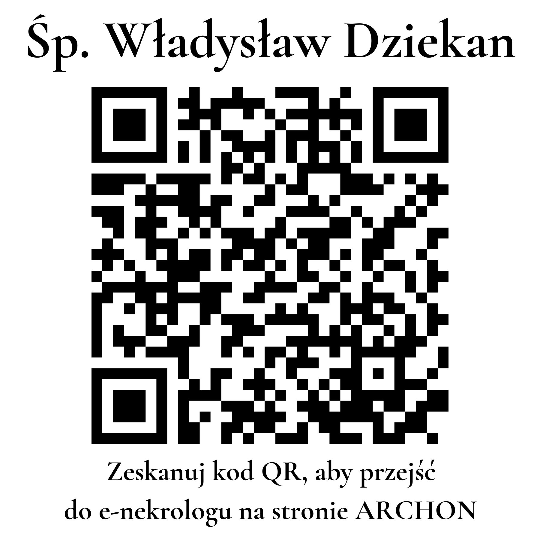 Kod QR do nekrologu Władysław Dziekan