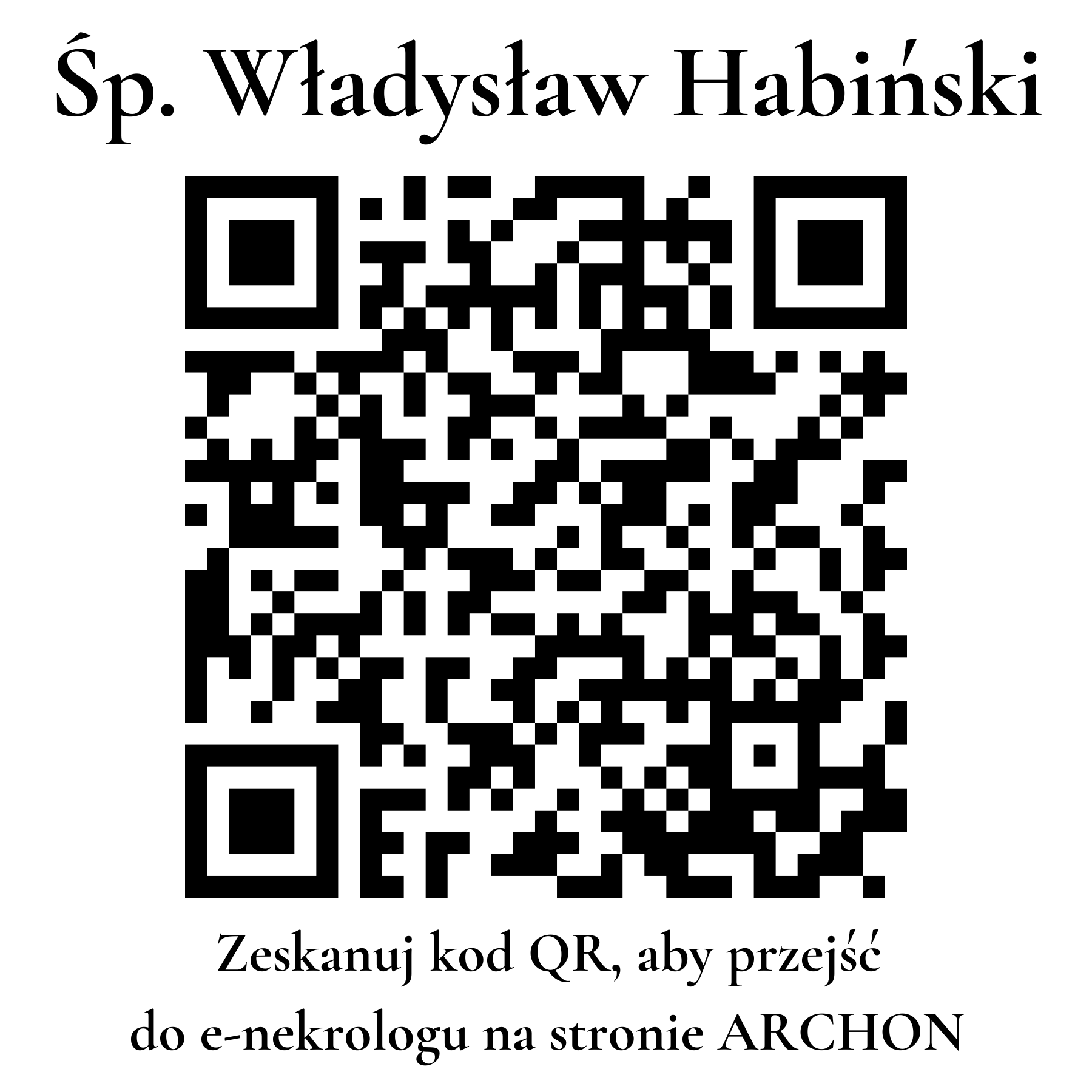 Kod QR do nekrologu Władysław Habiński