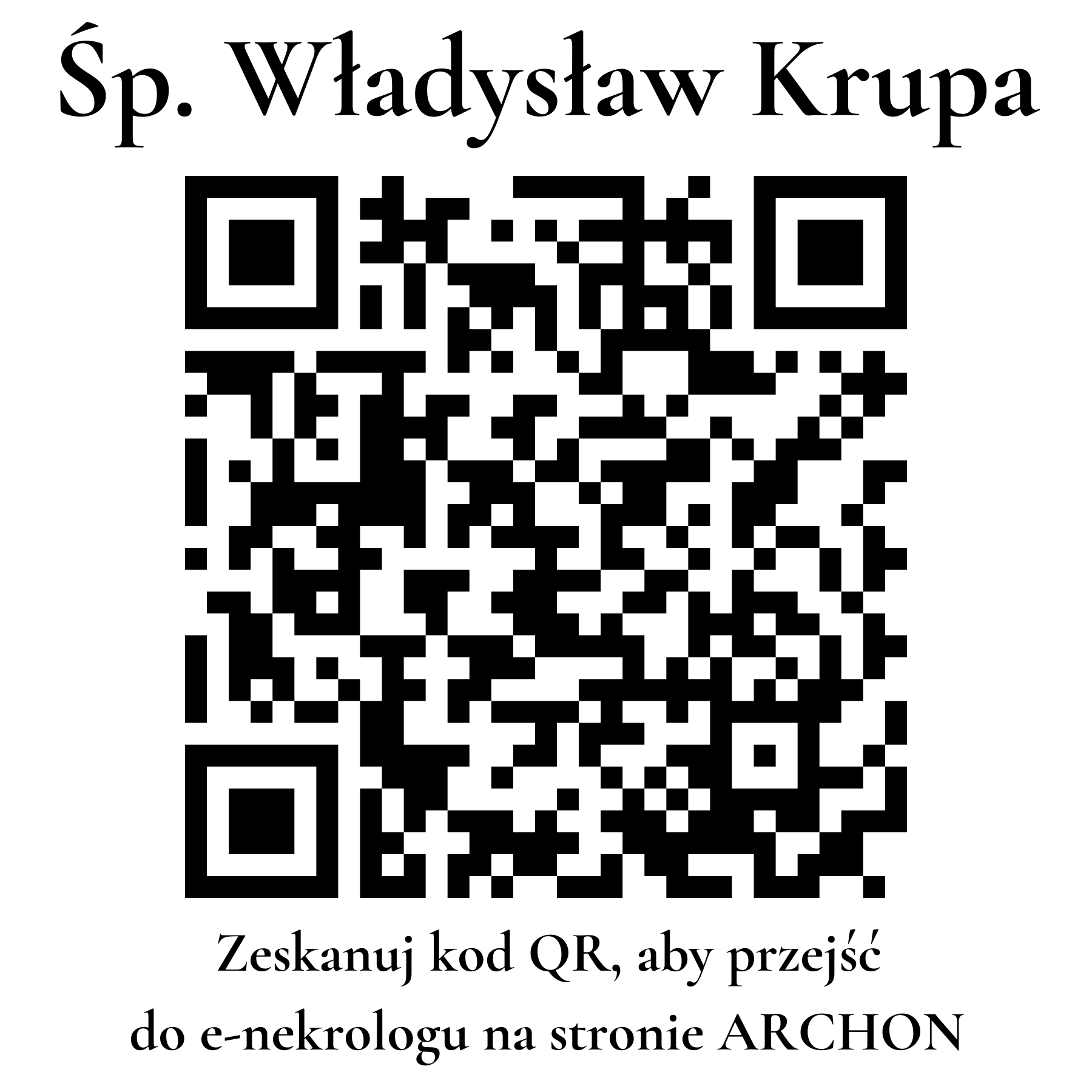 Kod QR do nekrologu Władysław Krupa