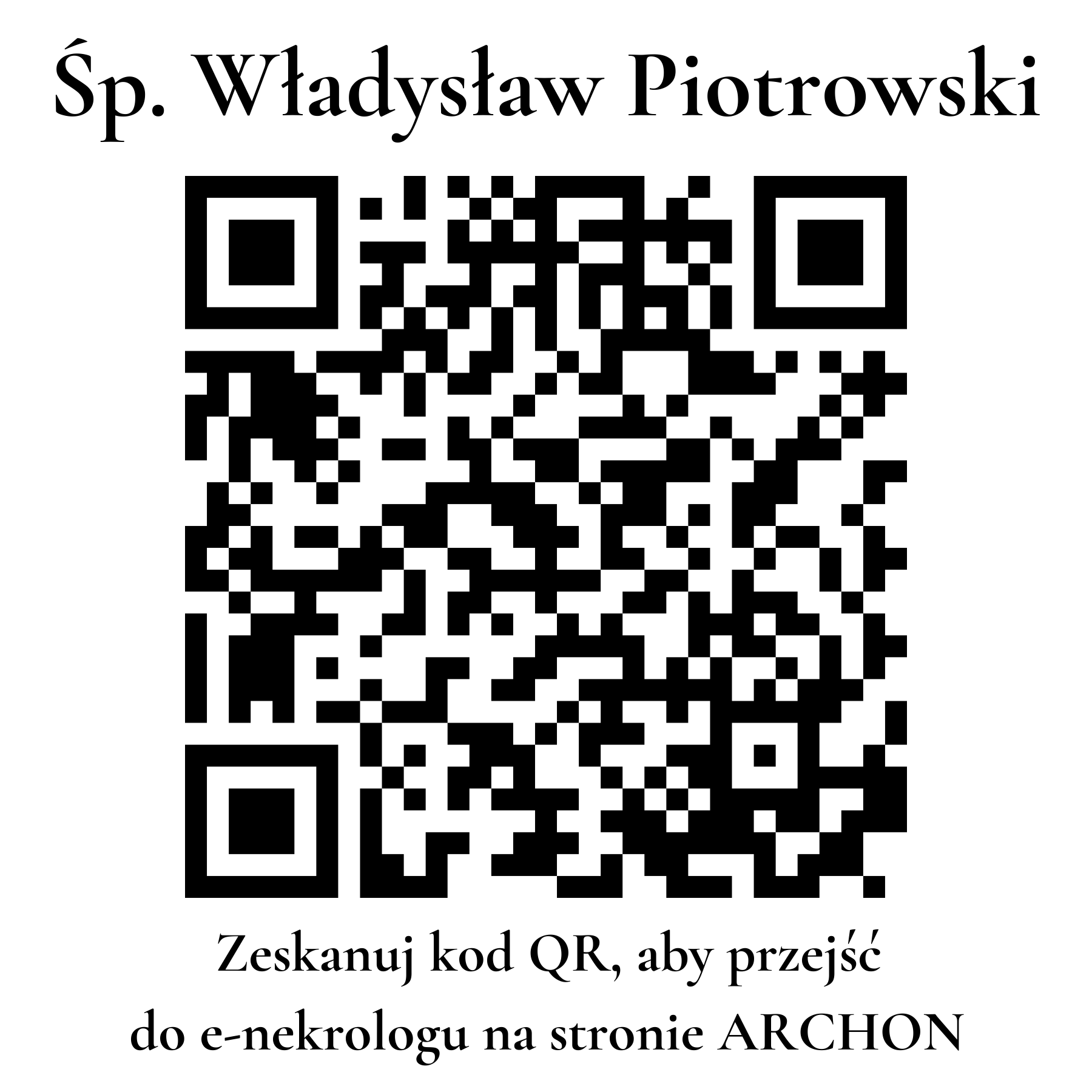 Kod QR do nekrologu Władysław Piotrowski