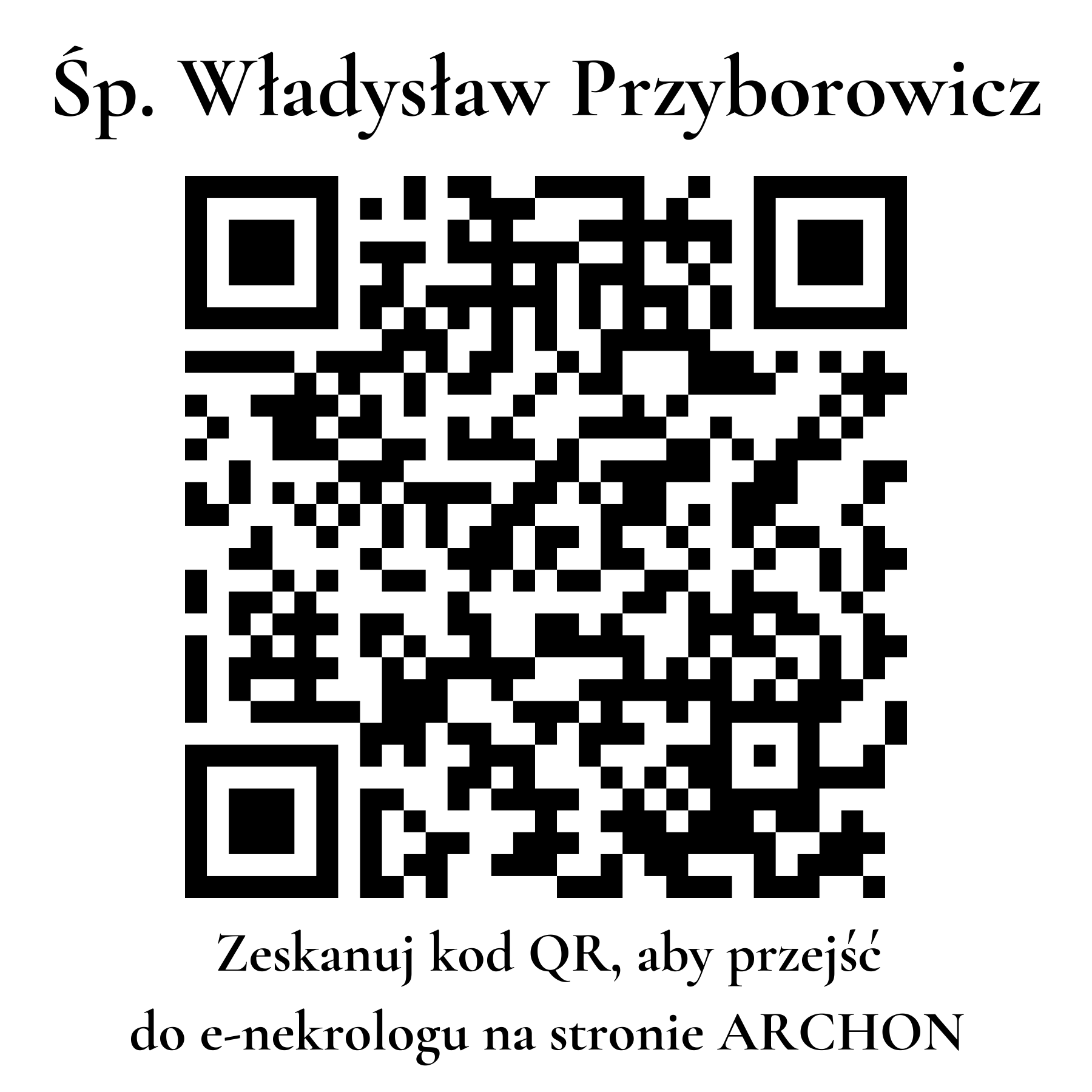 Kod QR do nekrologu Władysław Przyborowicz