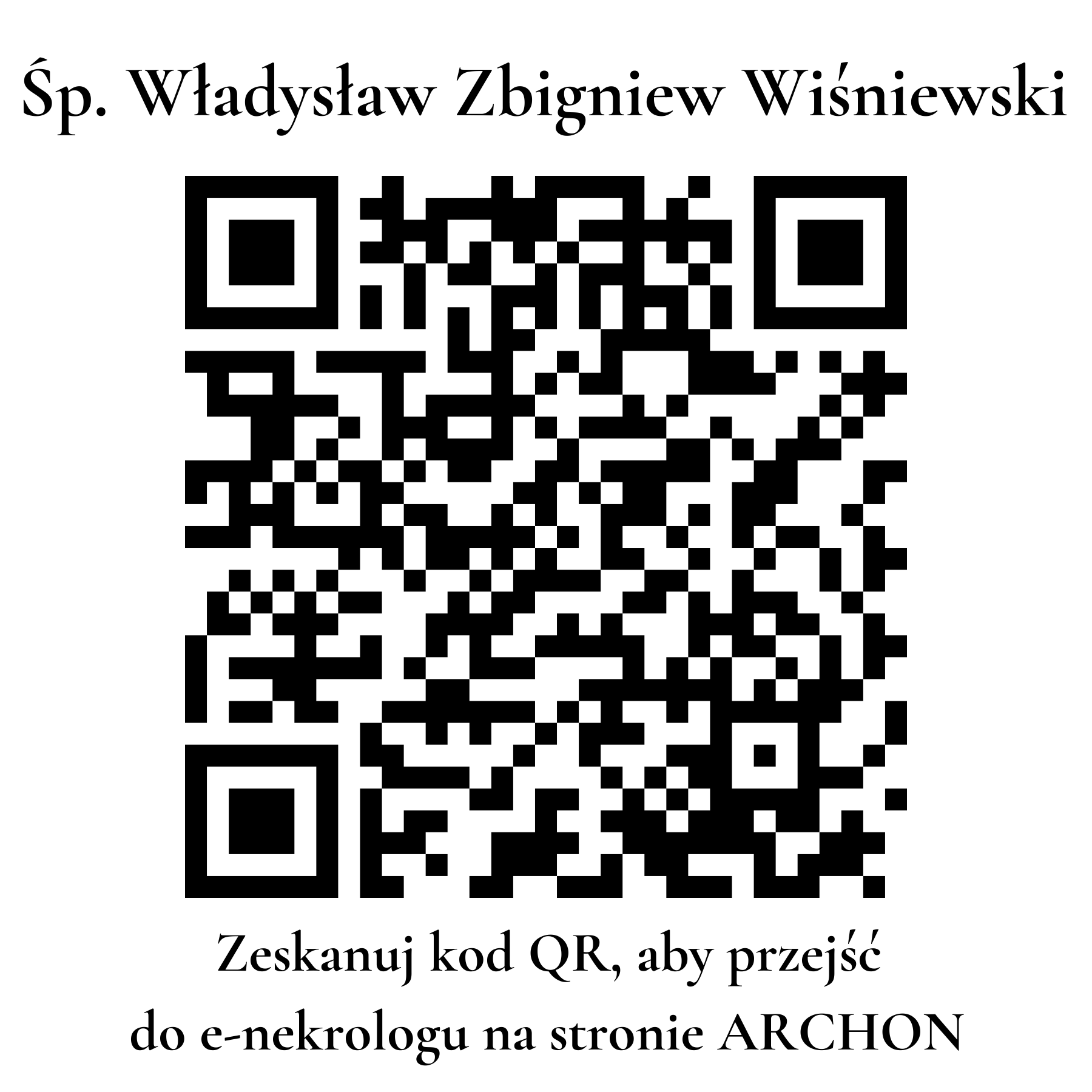 Kod QR do nekrologu Władysław Zbigniew Wiśniewski