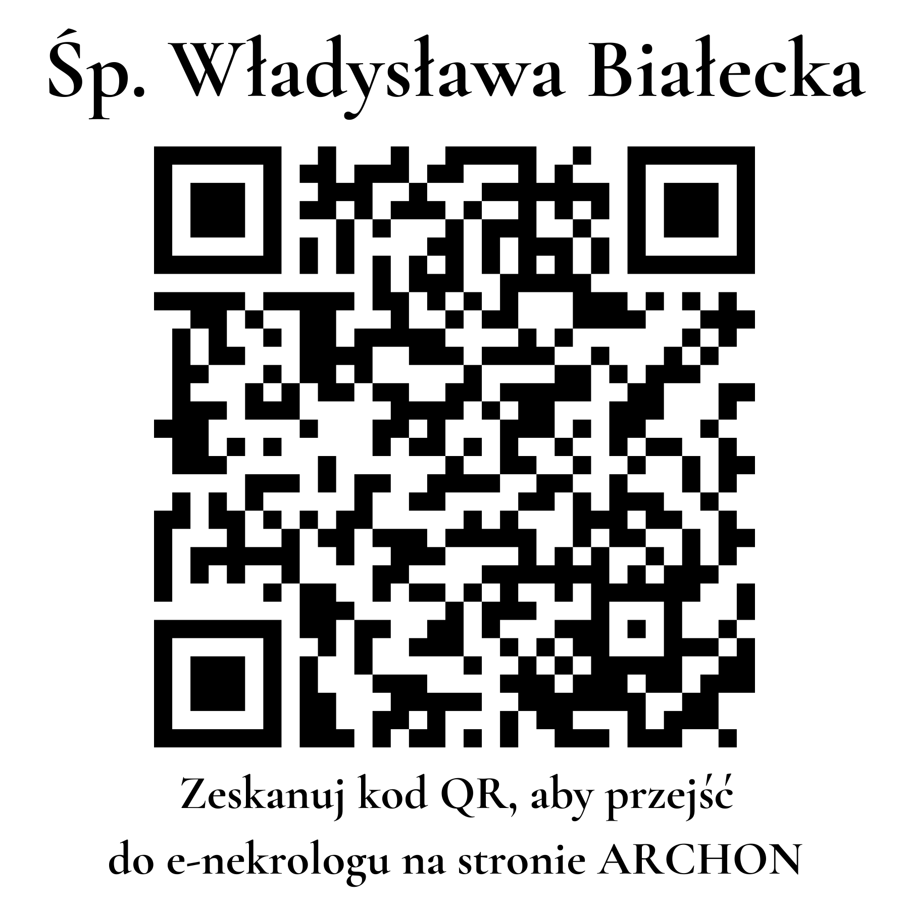 Kod QR do nekrologu Władysława Białecka