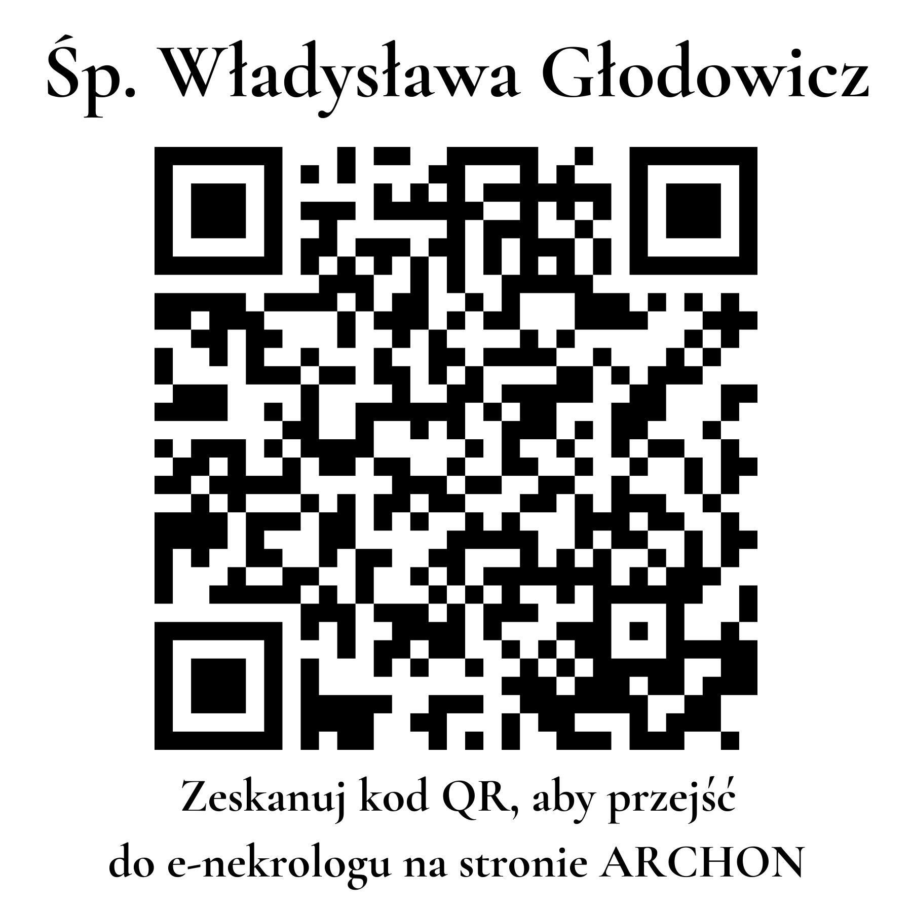 Kod QR do nekrologu Władysława Głodowicz