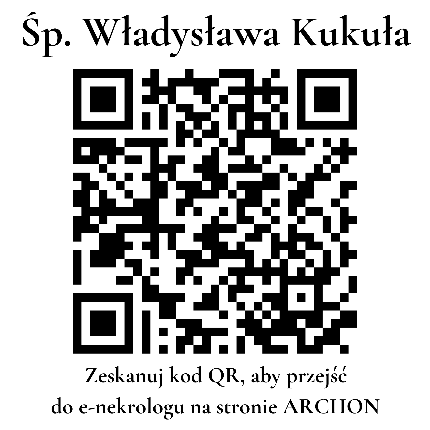 Kod QR do nekrologu Władysława Kukuła