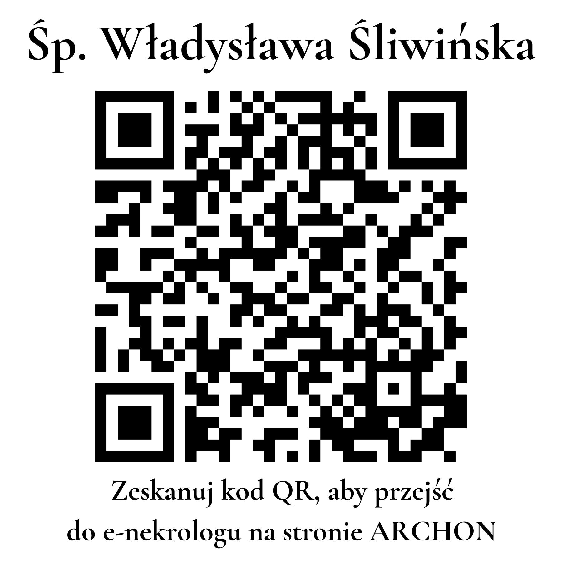 Kod QR do nekrologu Władysława Śliwińska