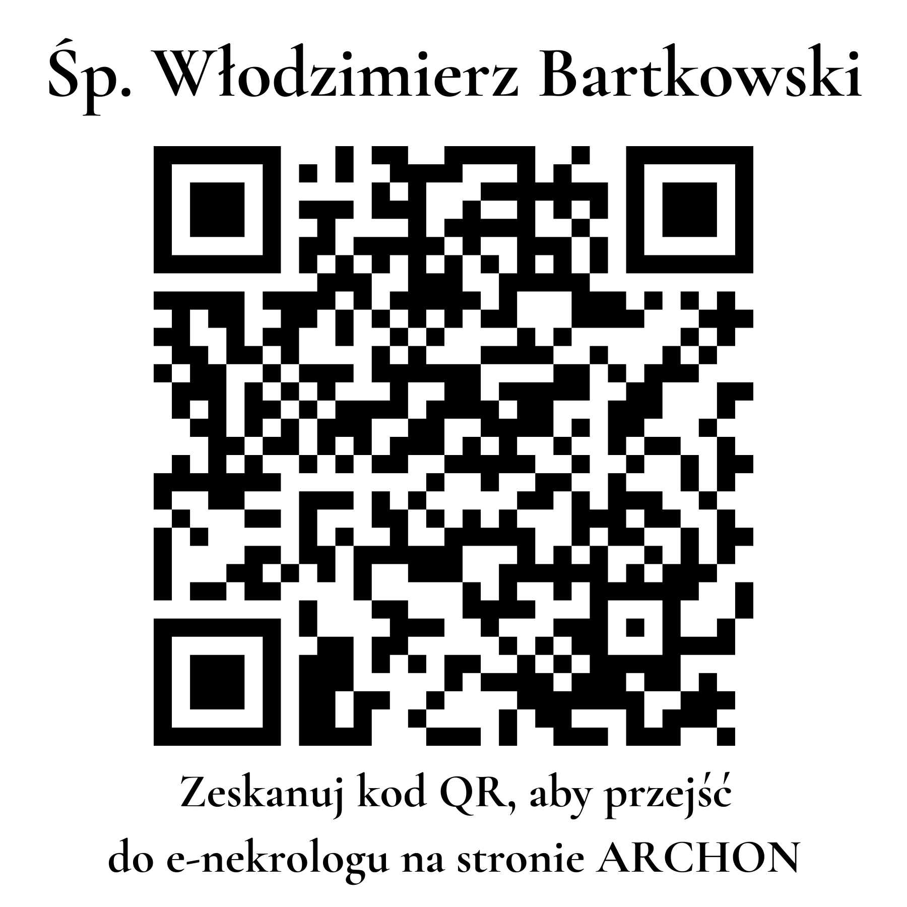 Kod QR do nekrologu Włodzimierz Bartkowski